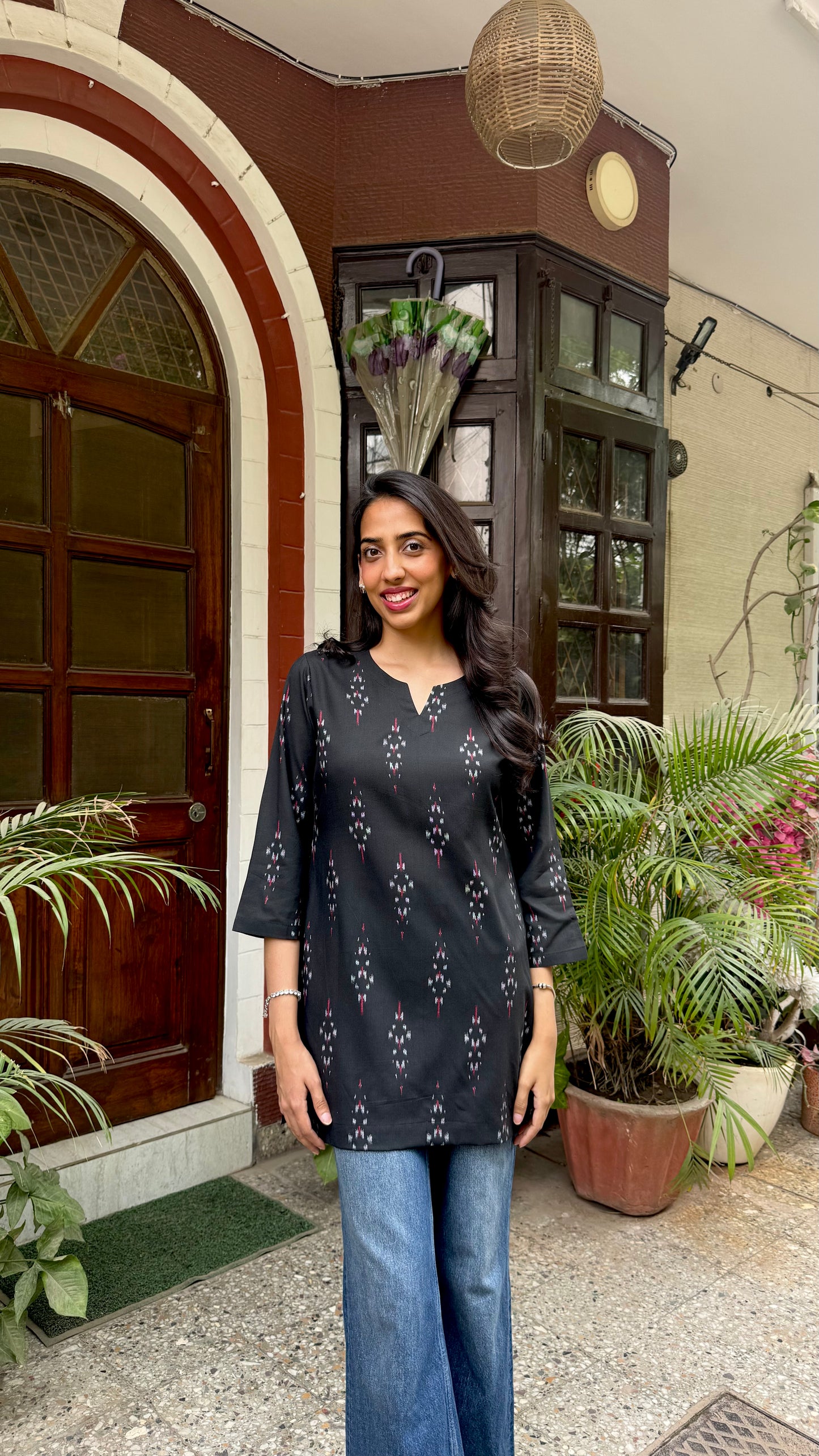 Cutie Cotton Kurti - Black
