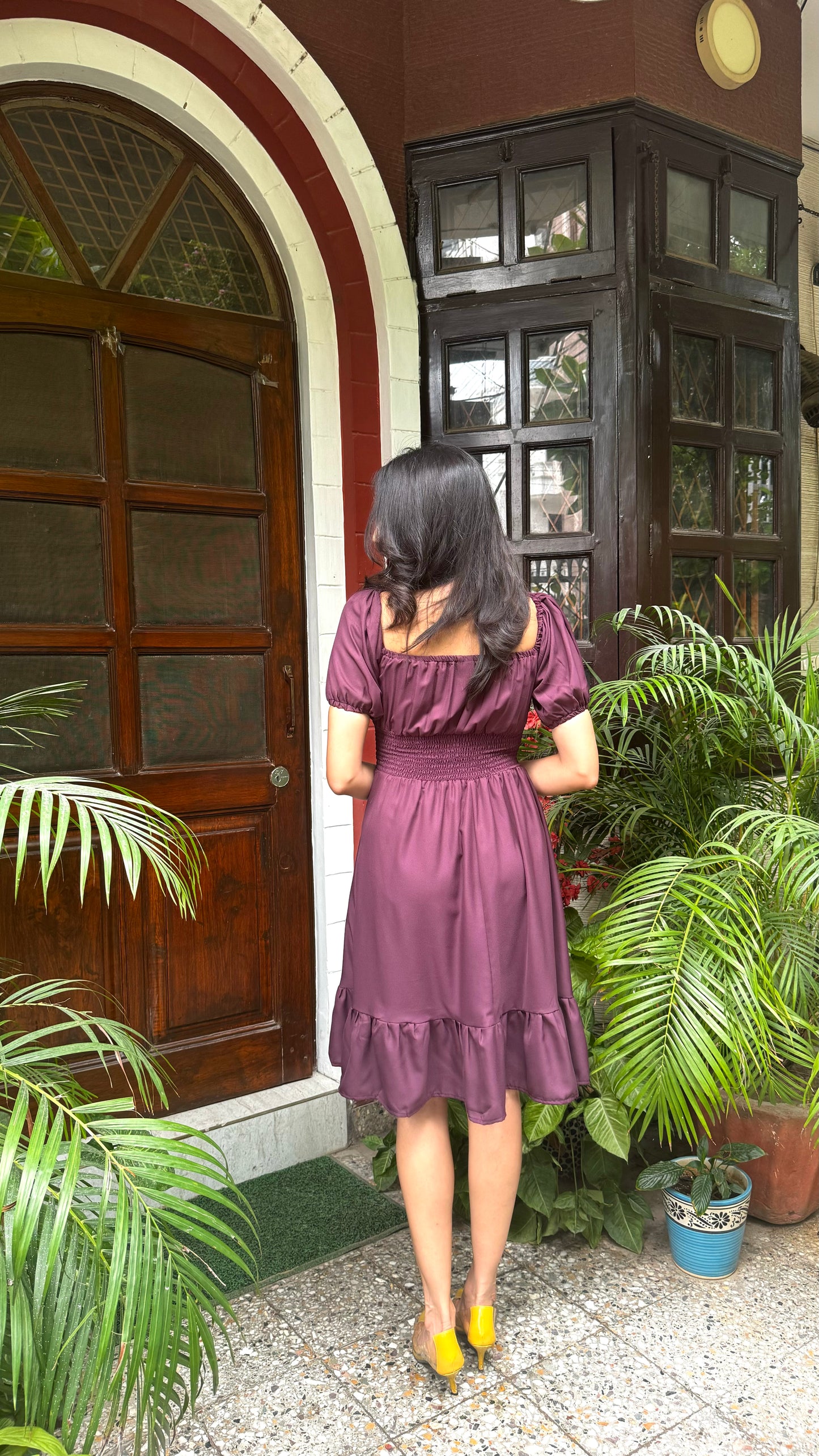Muse Smocked Dress - Wine