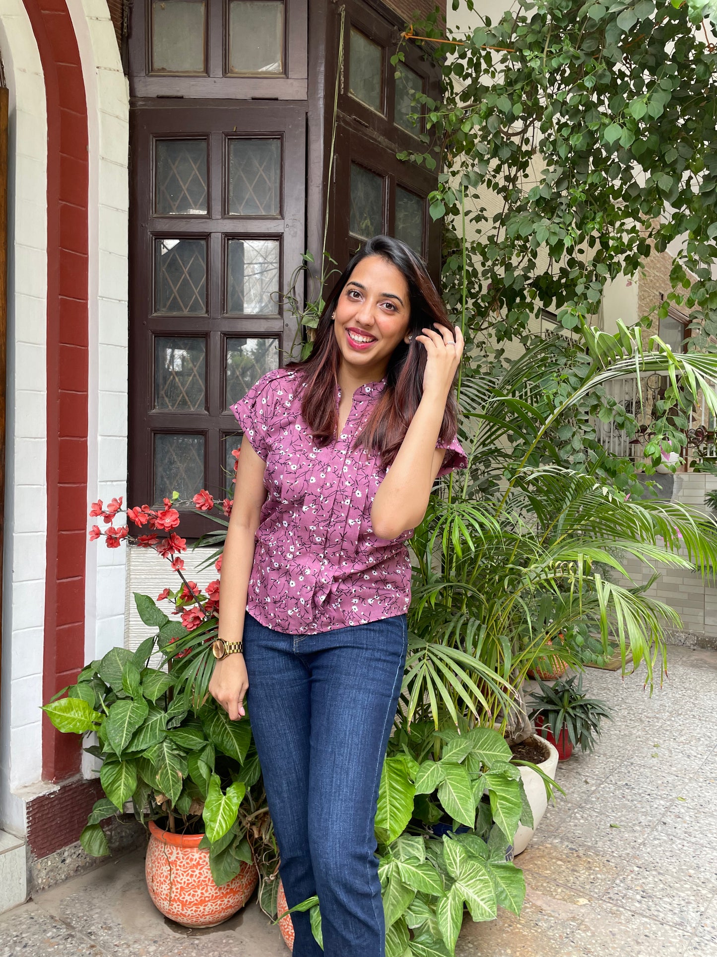 Comfort Cotton Top- Purple