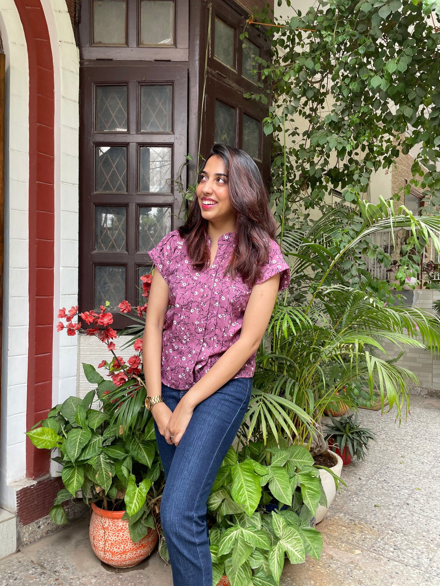 Comfort Cotton Top- Purple