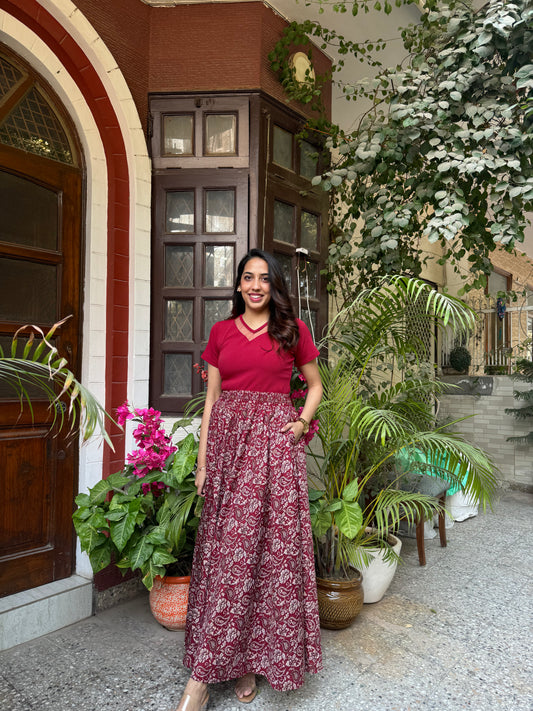 Floral Paisley Palazzo (Free Size)