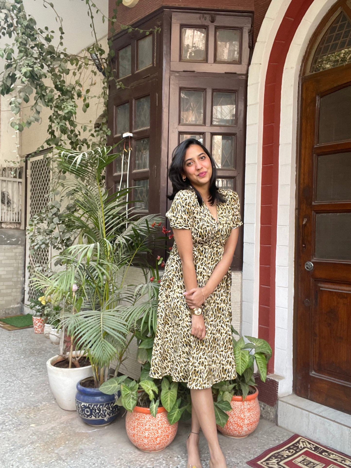 Animal Printed Wrap Dress