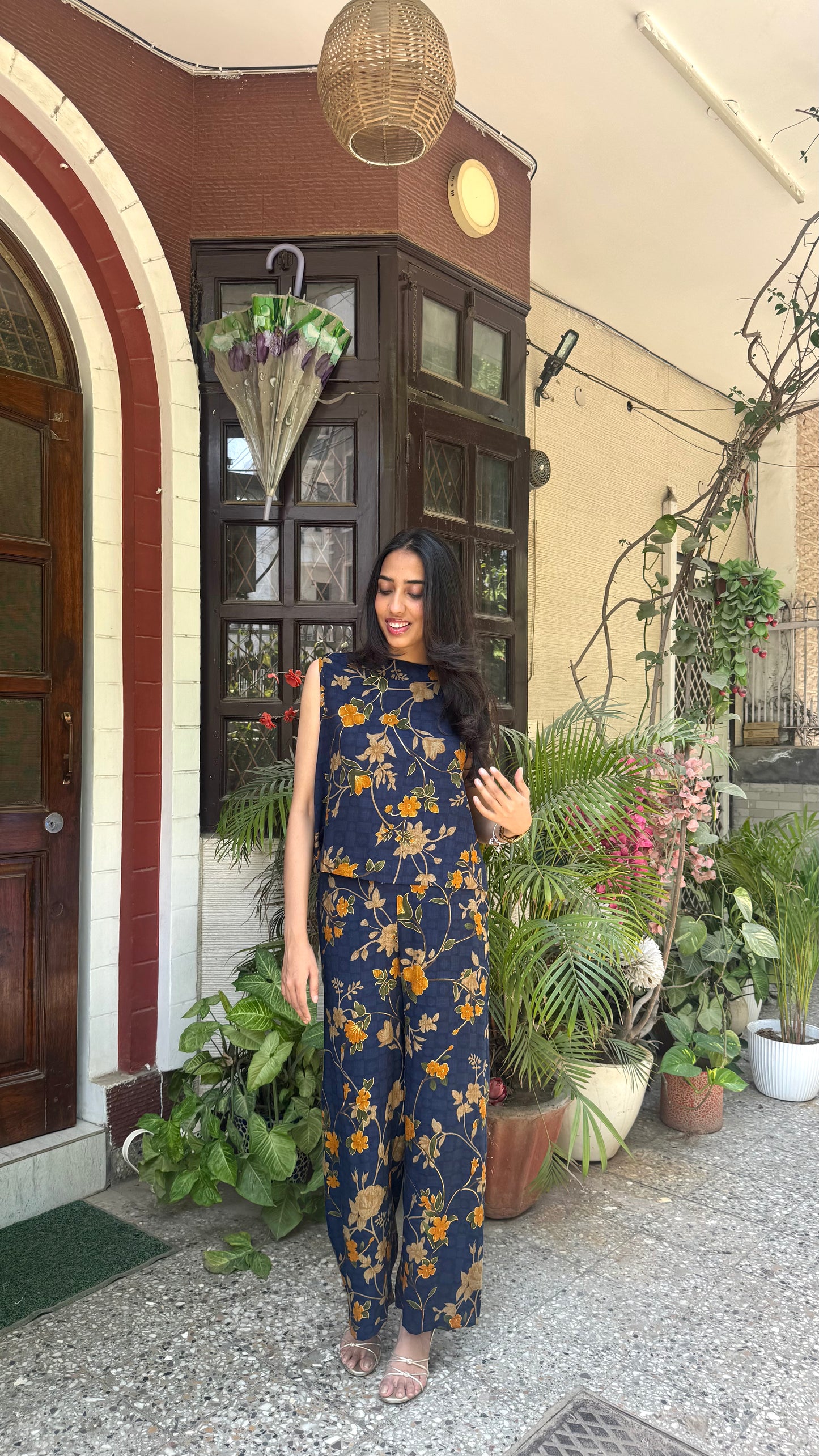 Secret Garden Luxe Set - Navy - WITH SLEEVES FABRIC