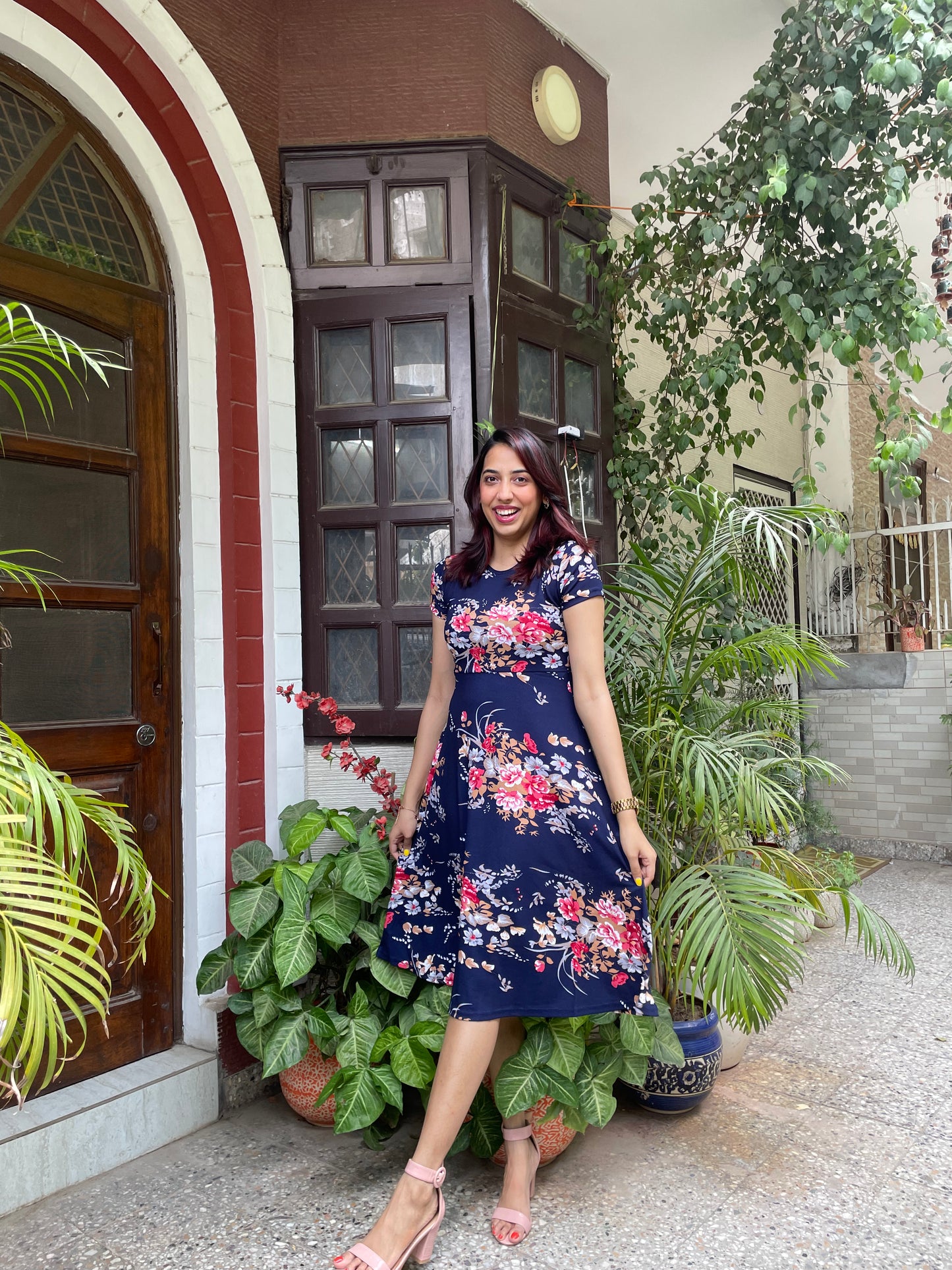 Grace Floral Dress - Blue