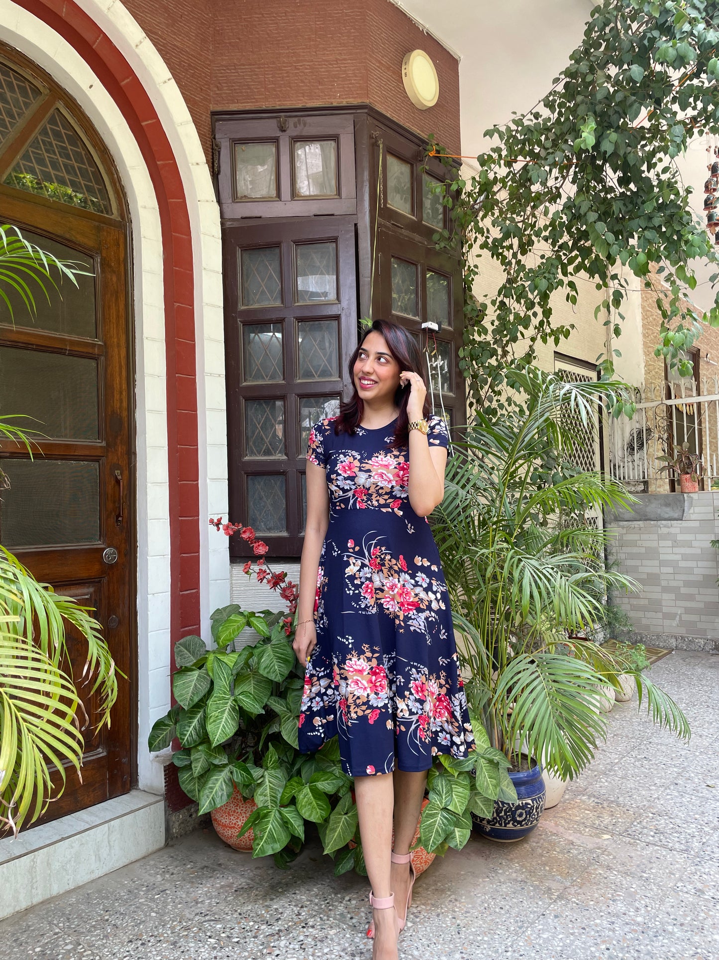 Grace Floral Dress - Blue