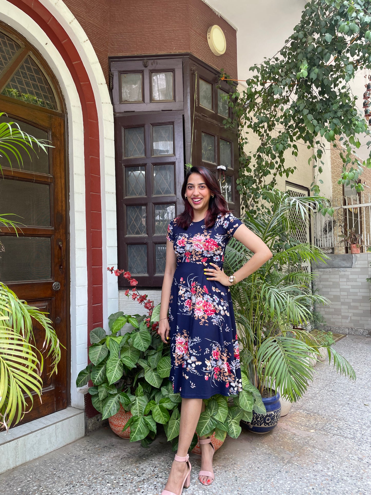 Grace Floral Dress - Blue