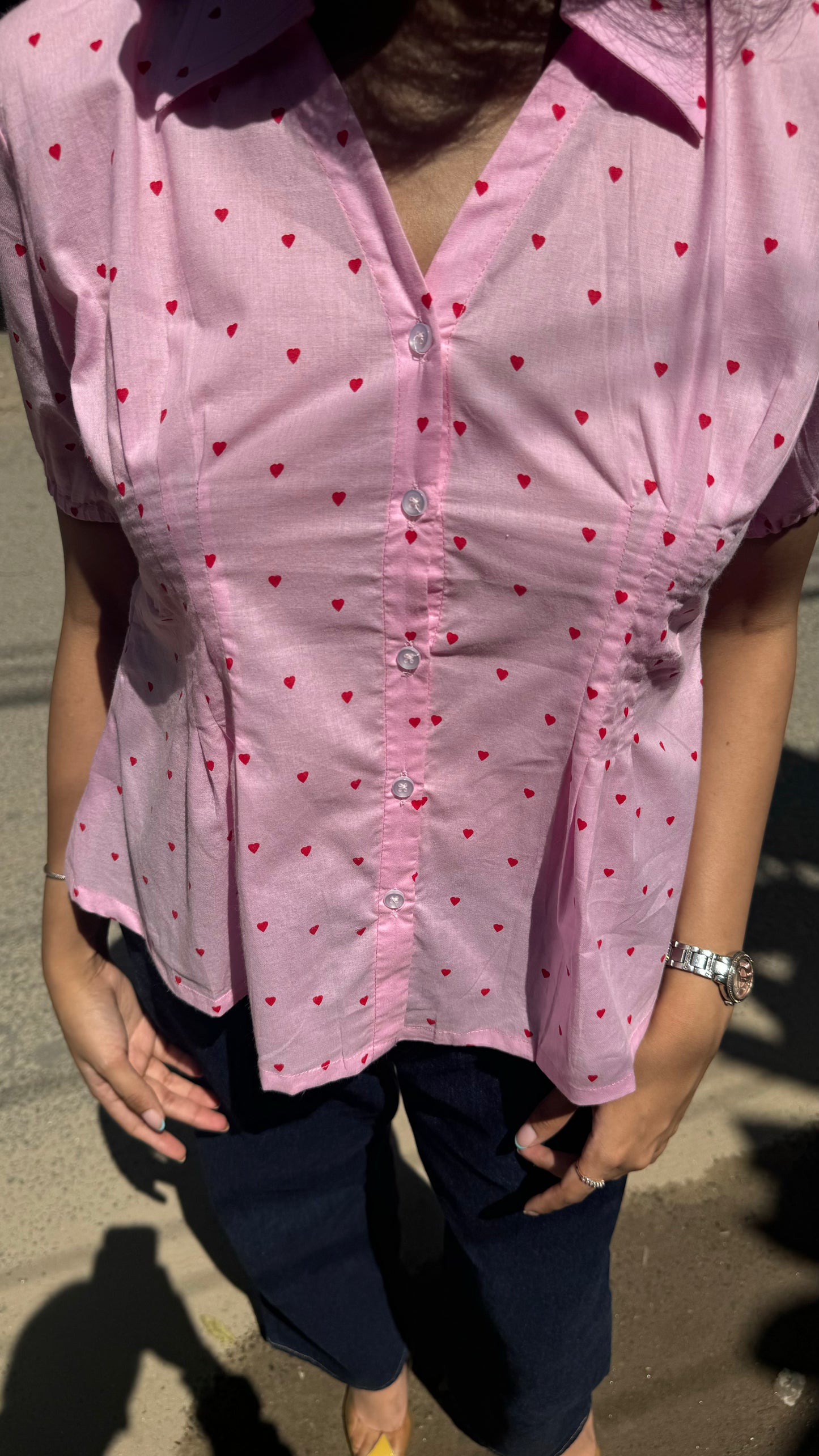 Wild Flower Cotton Shirt (With Sleeve) - Pink (Premium Collection)