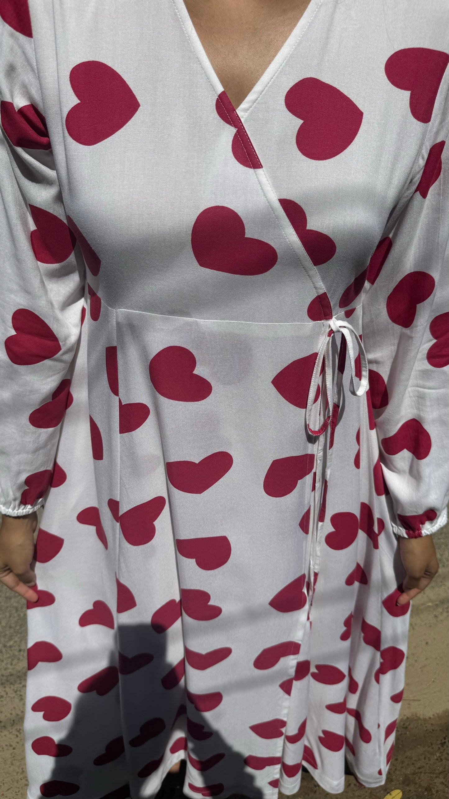 Hunny Stitched Wrap Maxi – Hearts (Premium Collection)