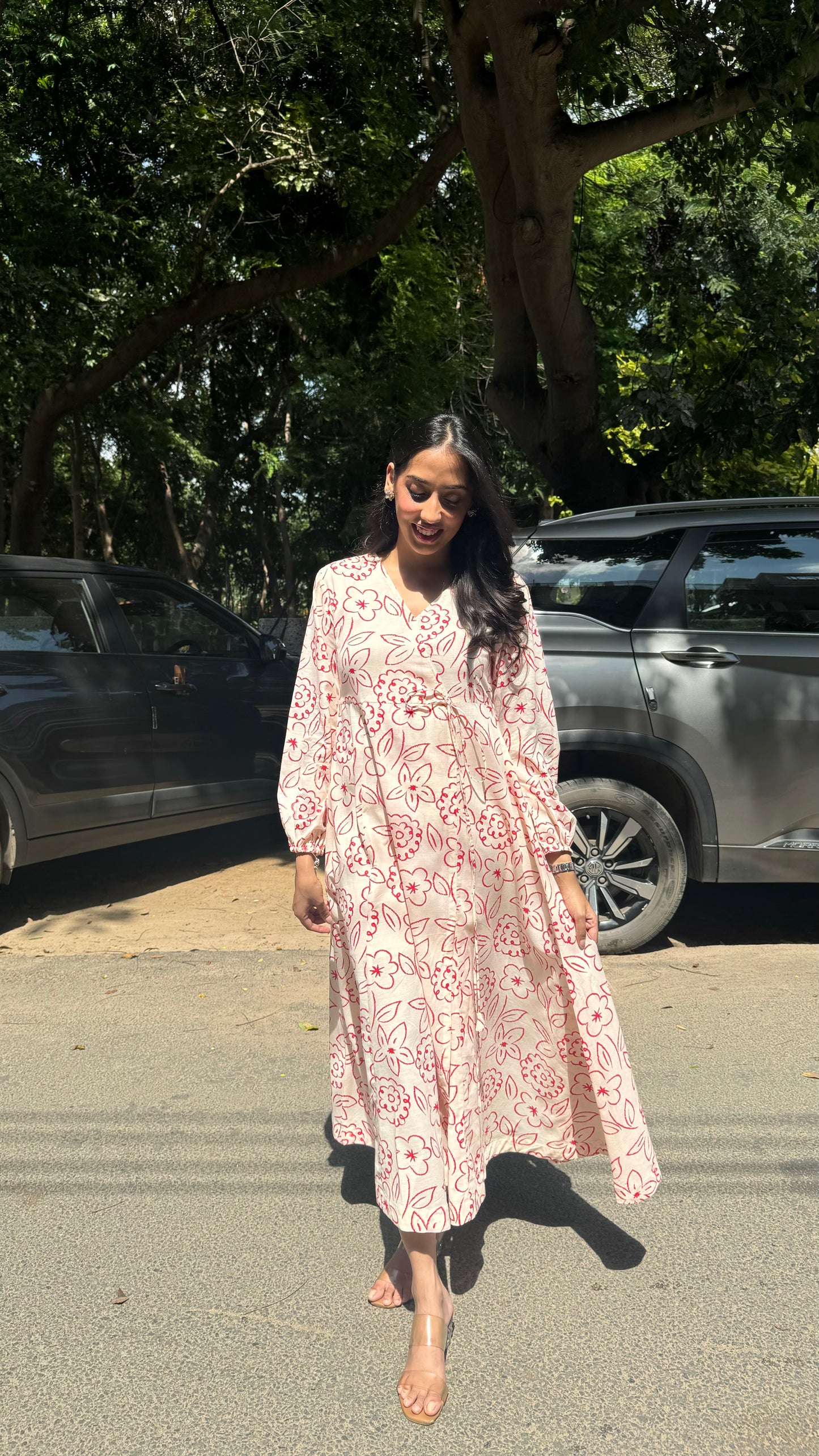 Hunny Stitched Wrap Maxi - Cream (Premium Collection)