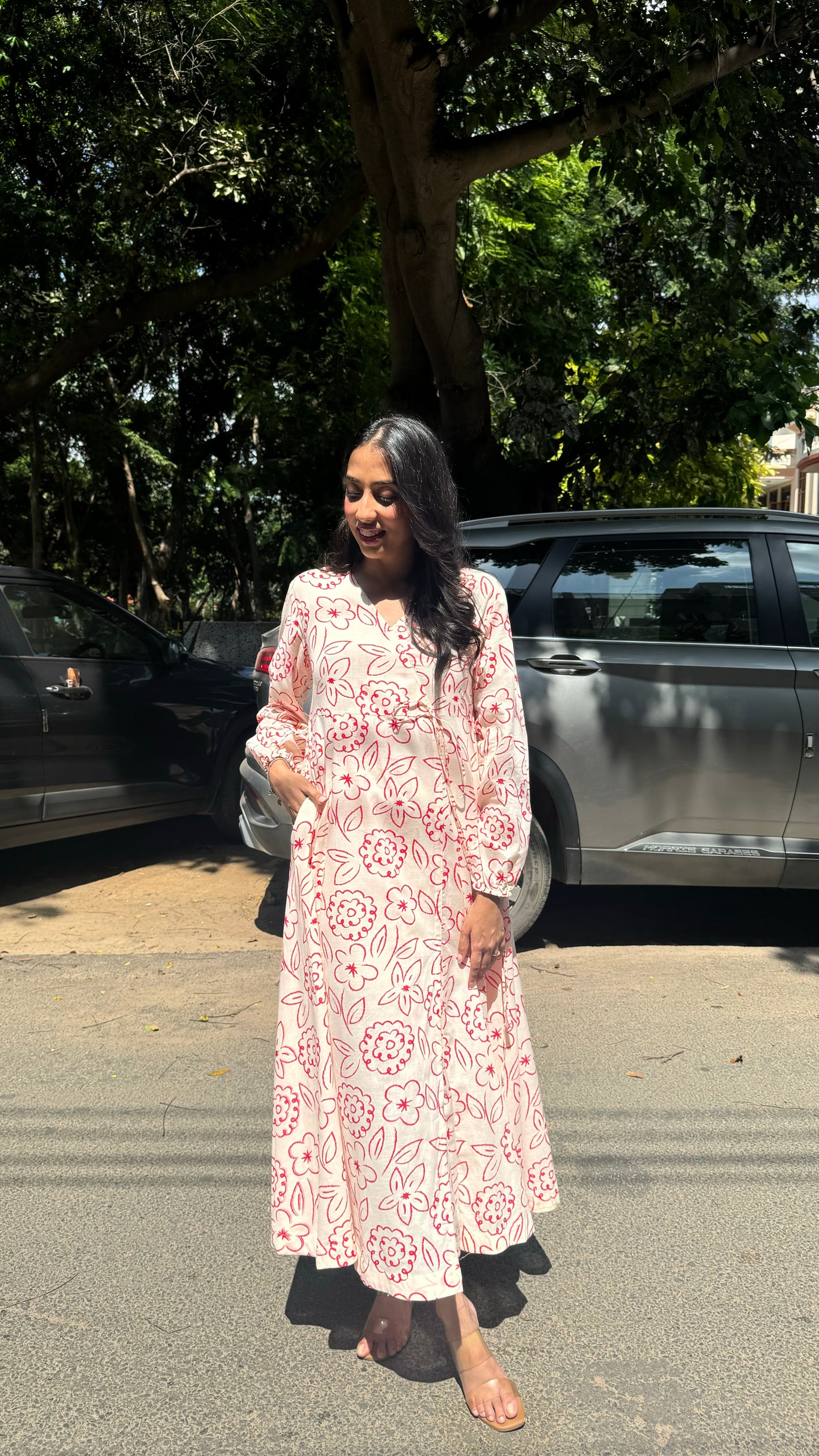 Hunny Stitched Wrap Maxi - Cream (Premium Collection)