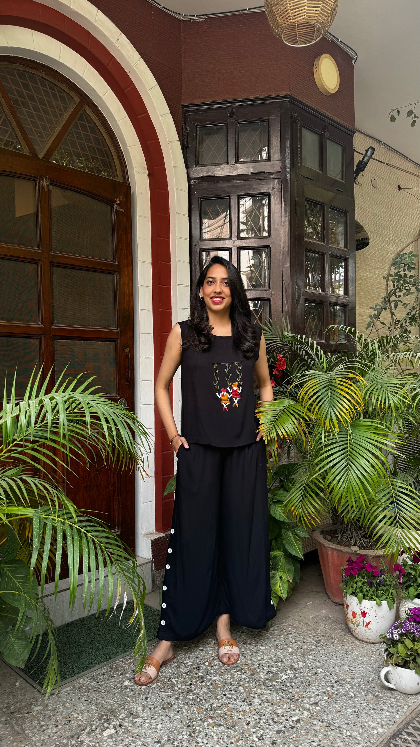 Swinging into Summer Set- Black (Premium Collection) - WITH SLEEVES FABRIC