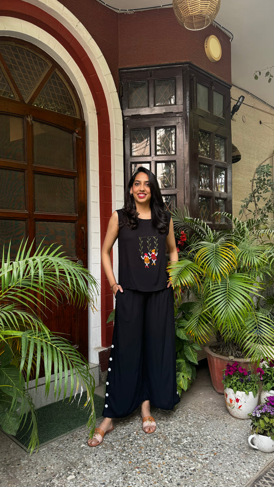 Swinging into Summer Set- Black (Premium Collection) - WITH SLEEVES FABRIC