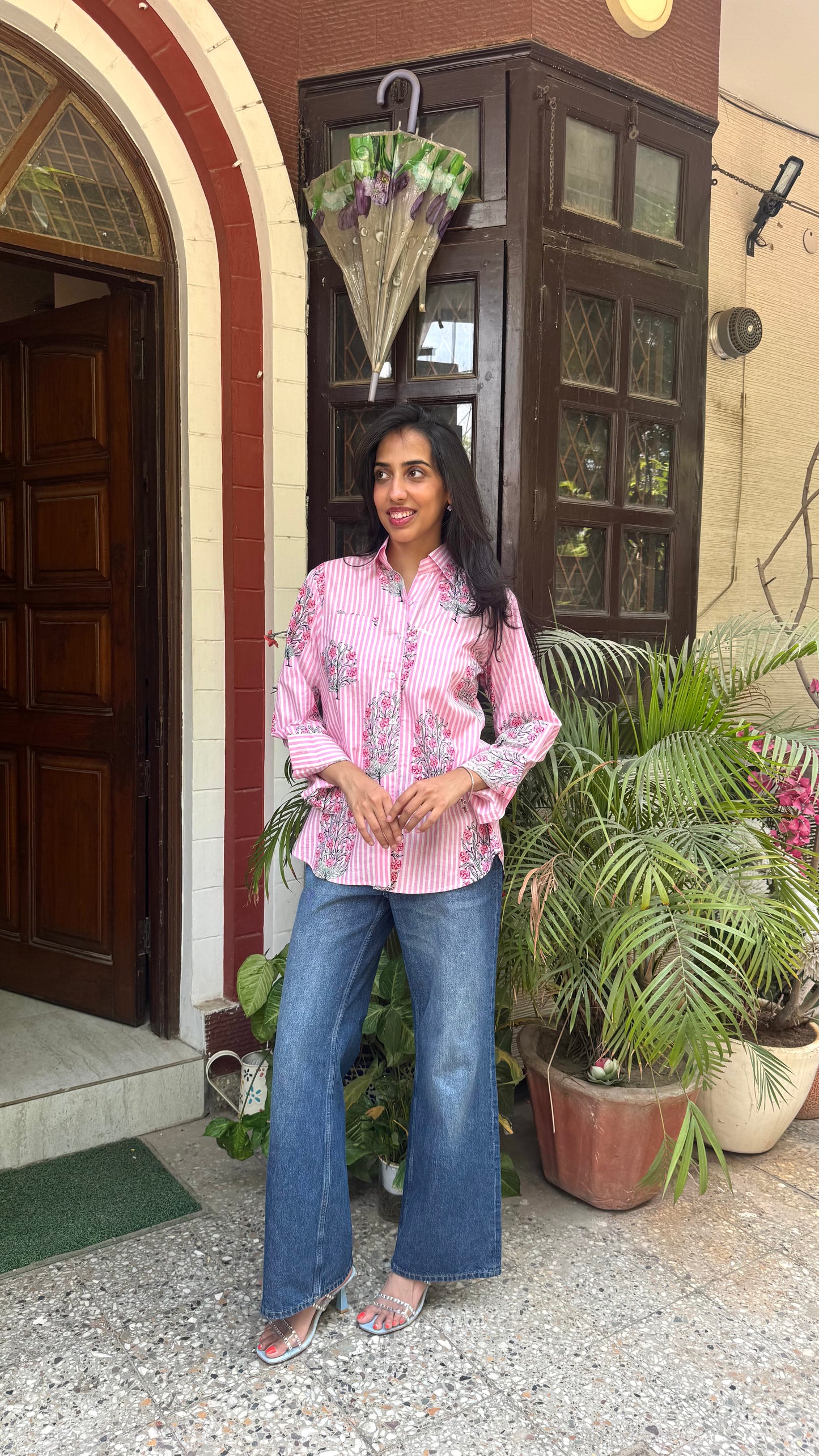 Golden Hour Casual Cotton Shirt - Pink (Premium Collection)