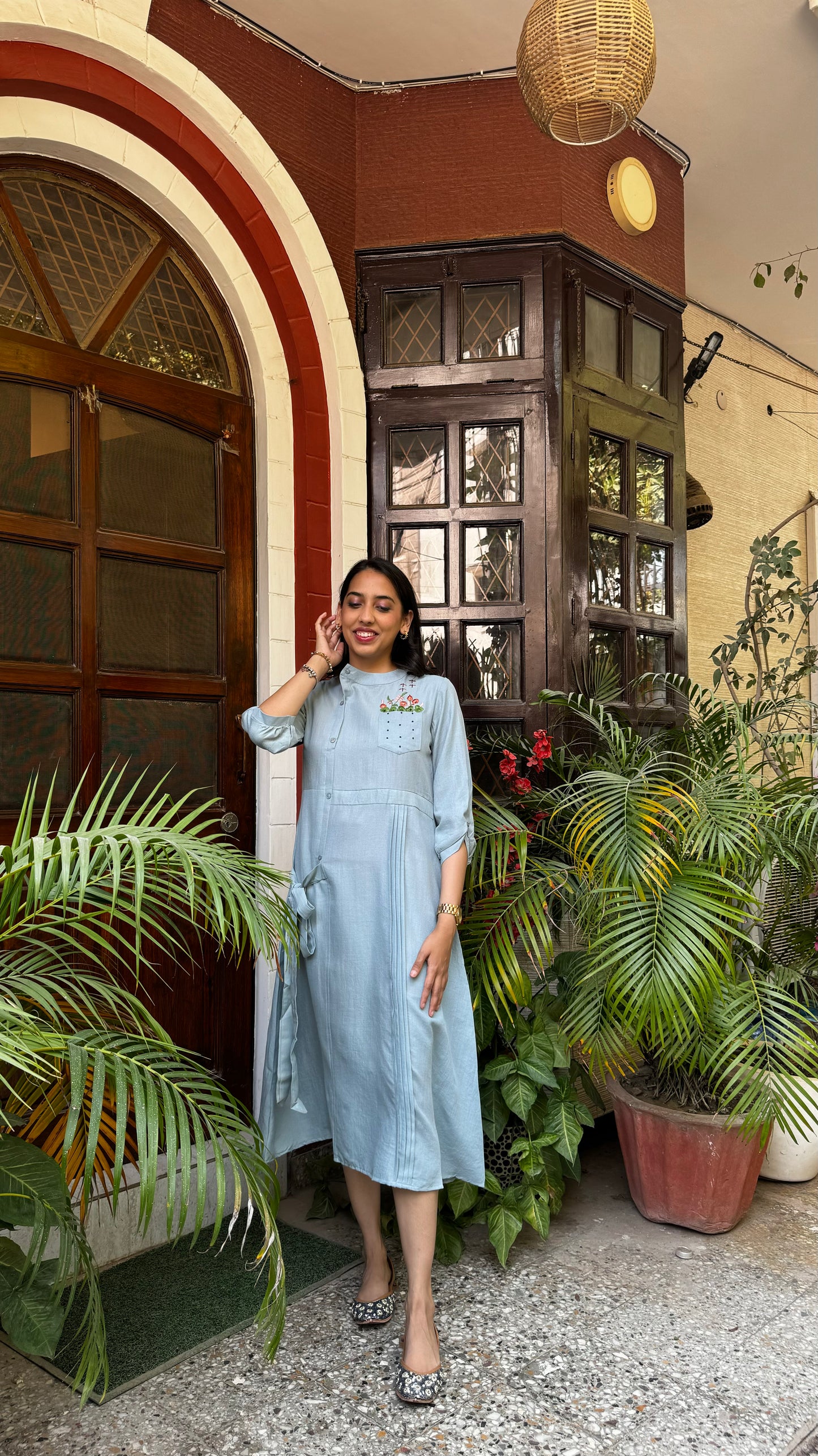 Ruby Embroidered Dress – Mint
