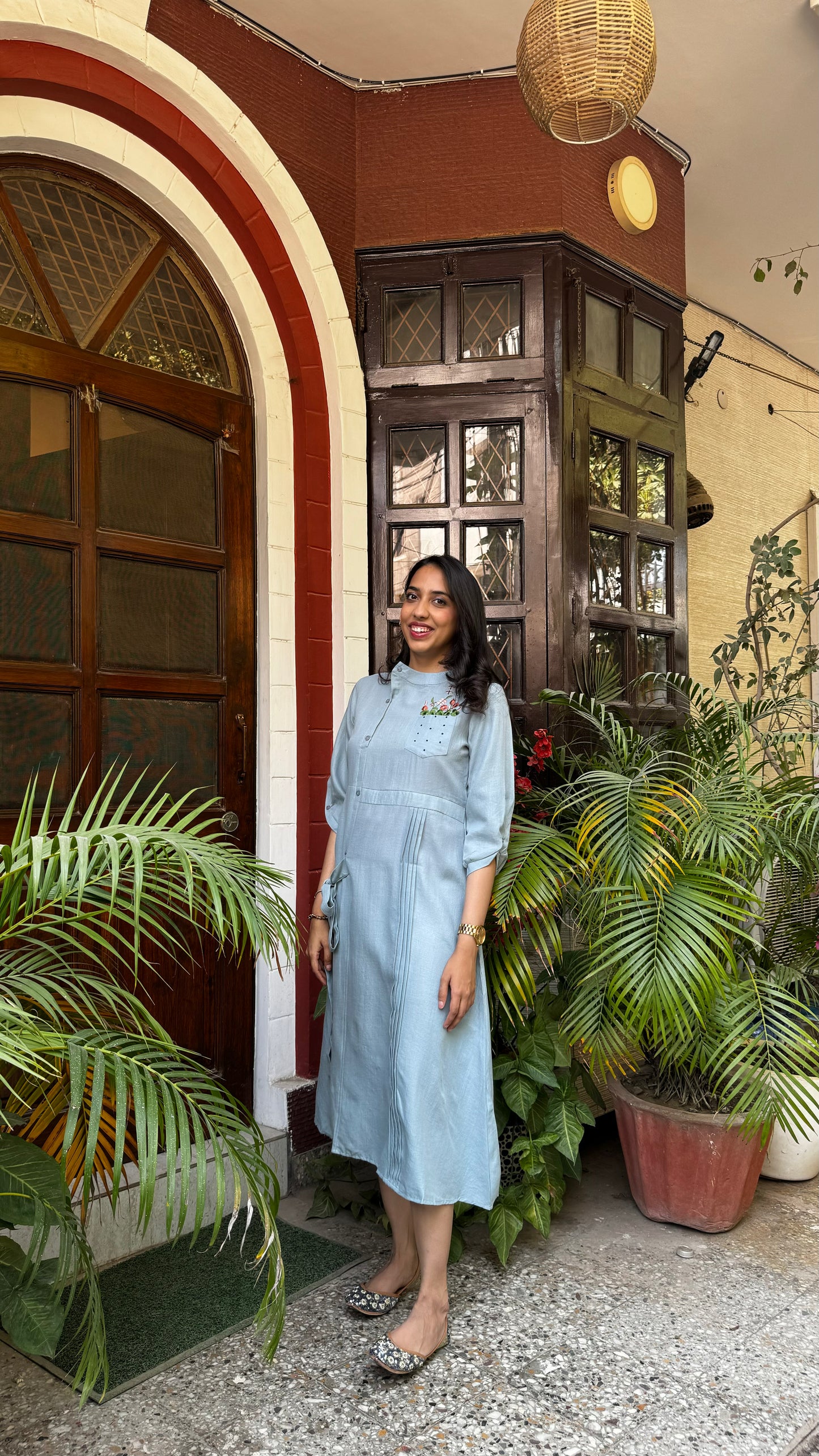 Ruby Embroidered Dress – Mint