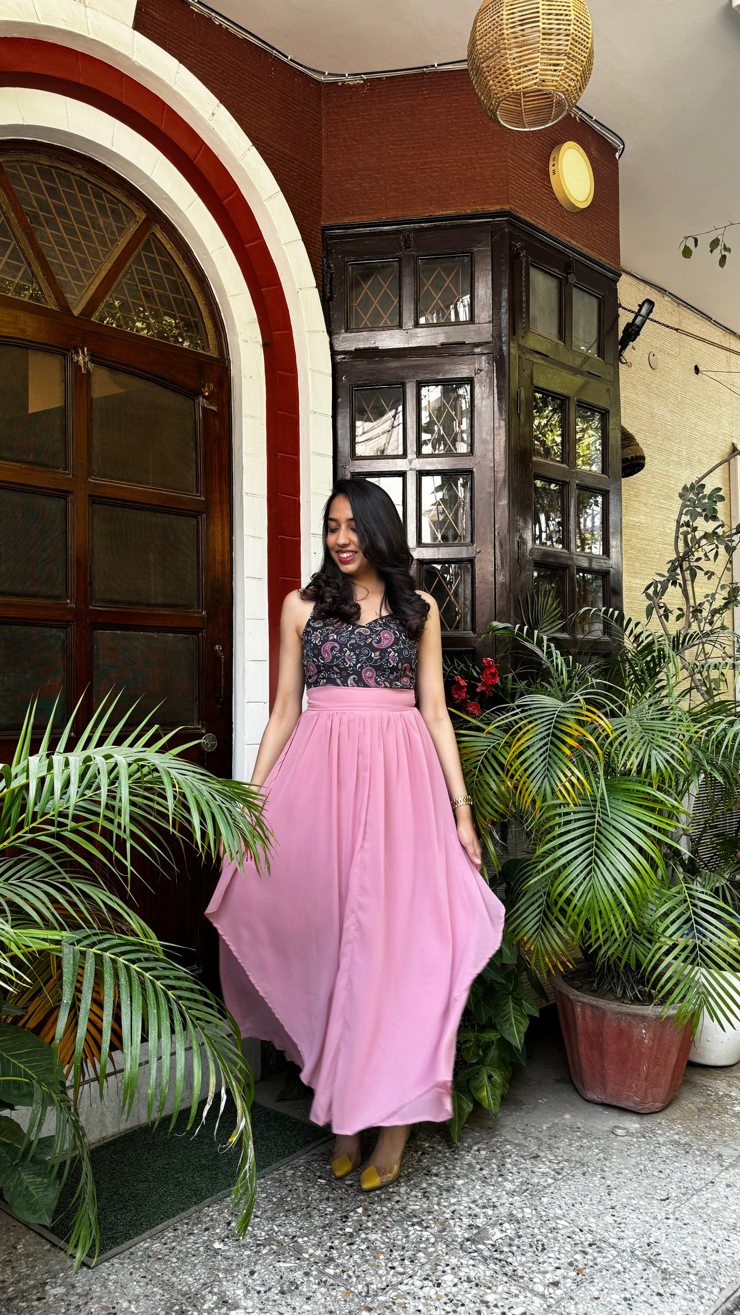 Petals Layered Maxi Dress – Pink
