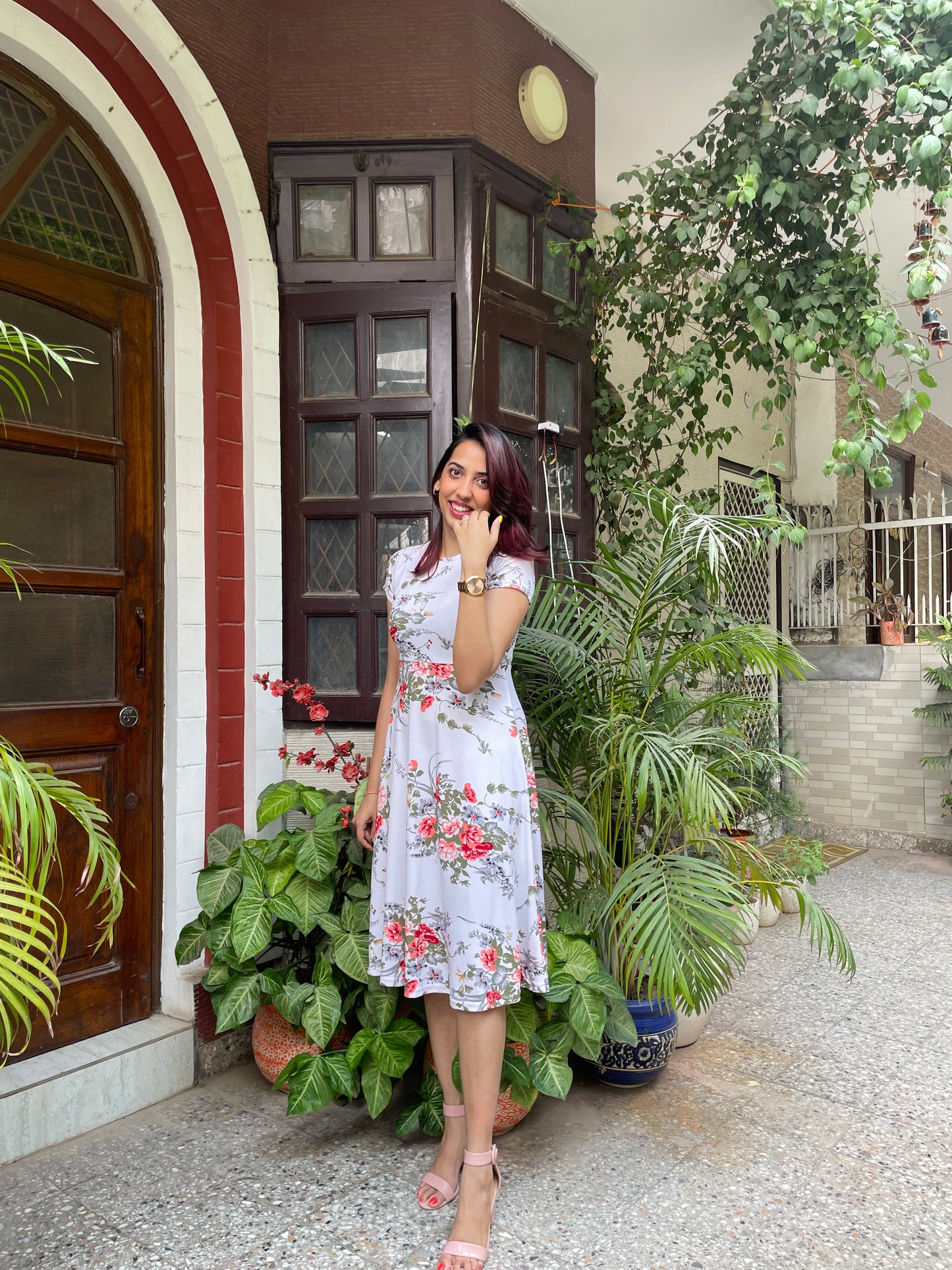 Grace Floral Dress – White