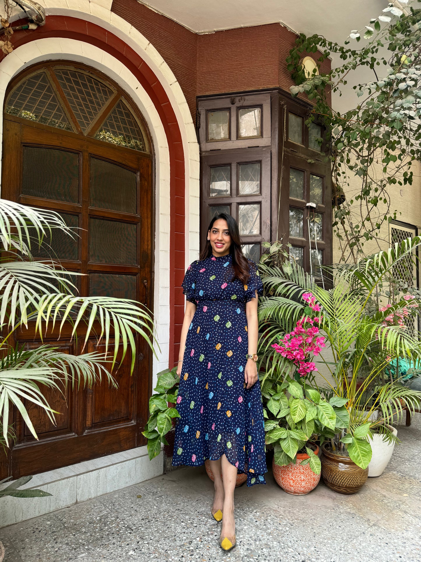 Twirl in Gems Dress- Blue