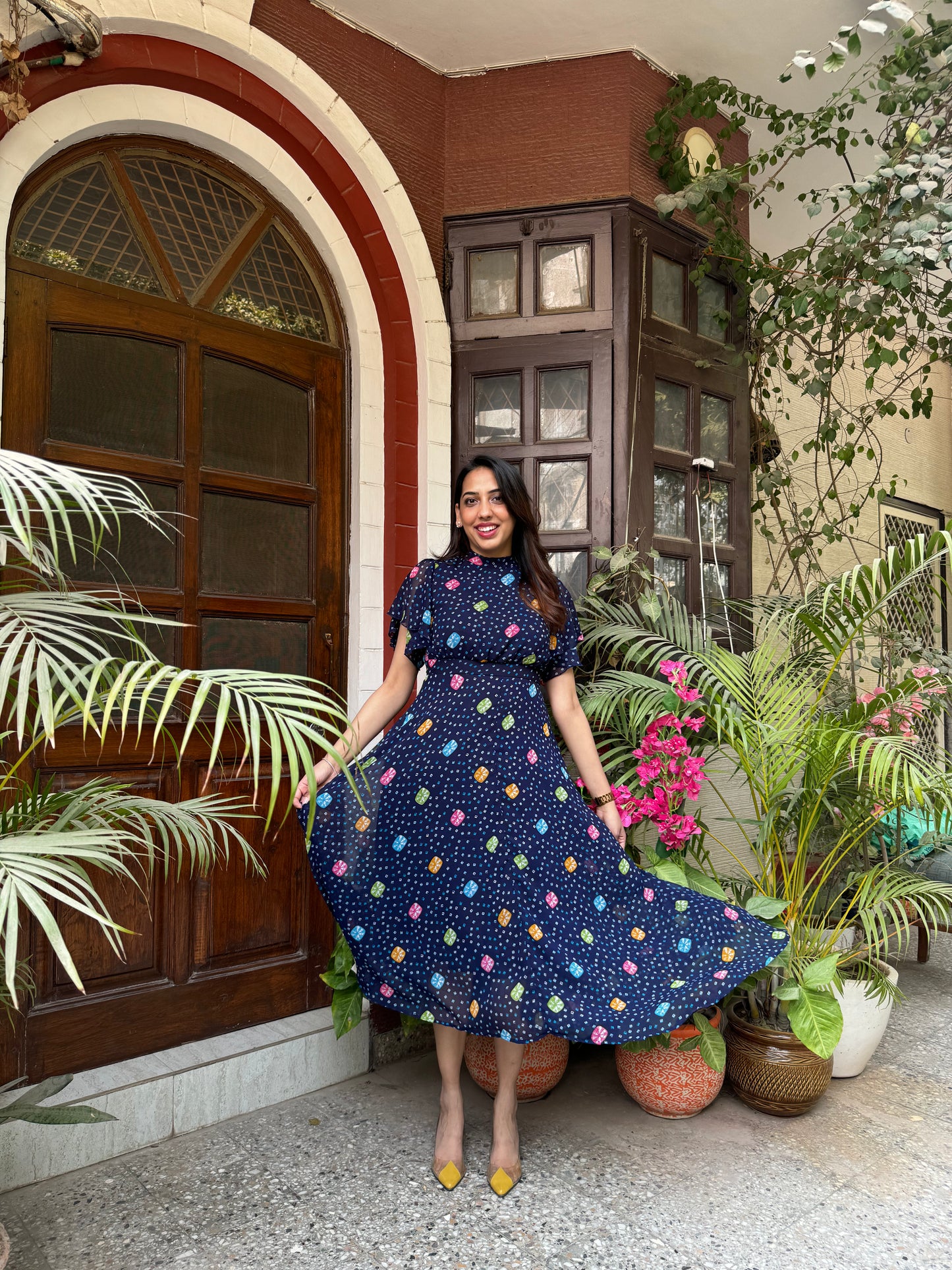 Twirl in Gems Dress- Blue