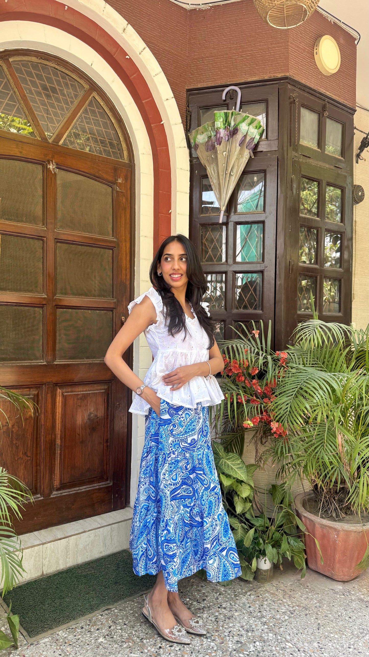 Paisley Tiered Skirt - Midi