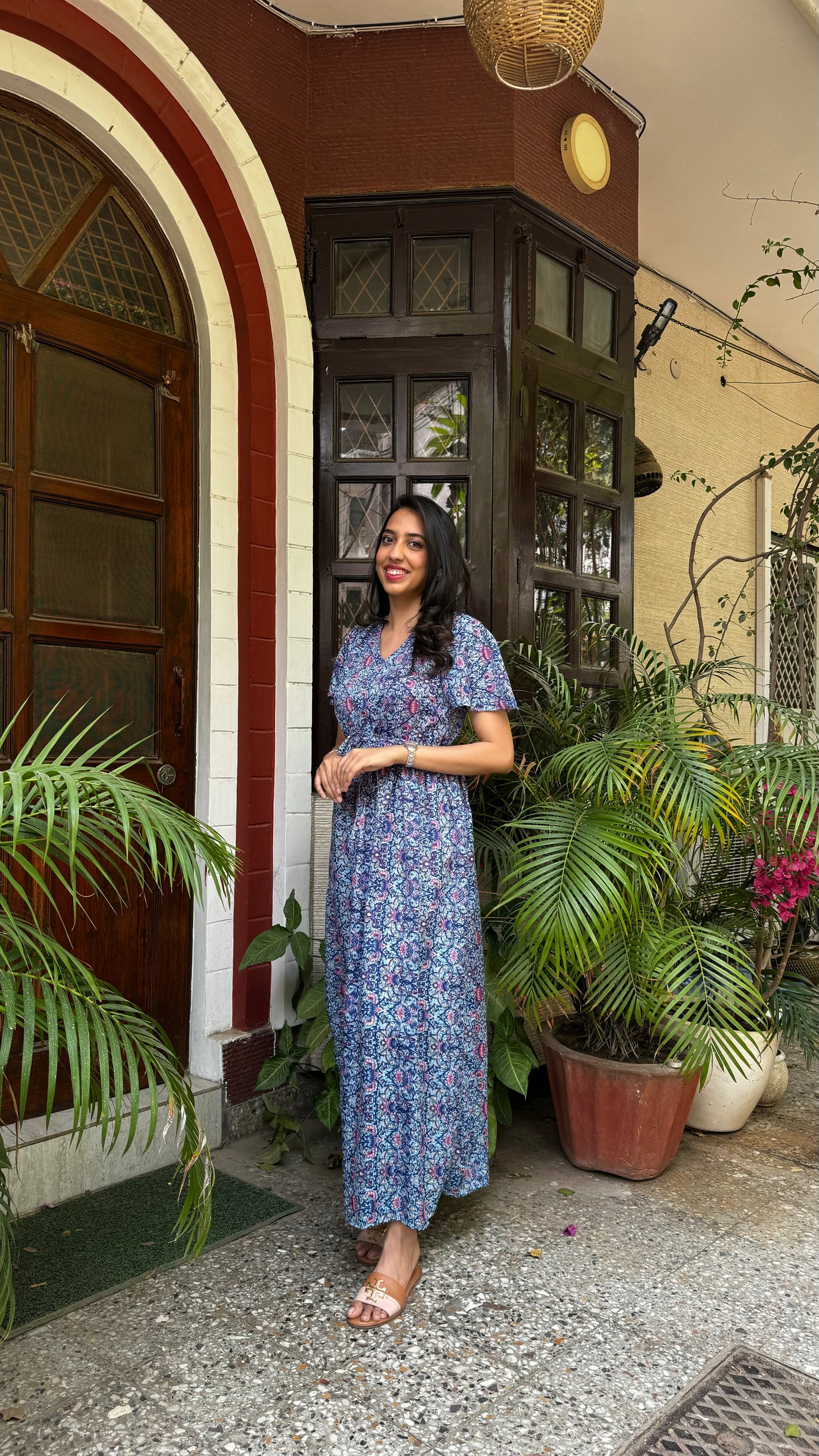 Glee Lounge Dress – Floral Blue