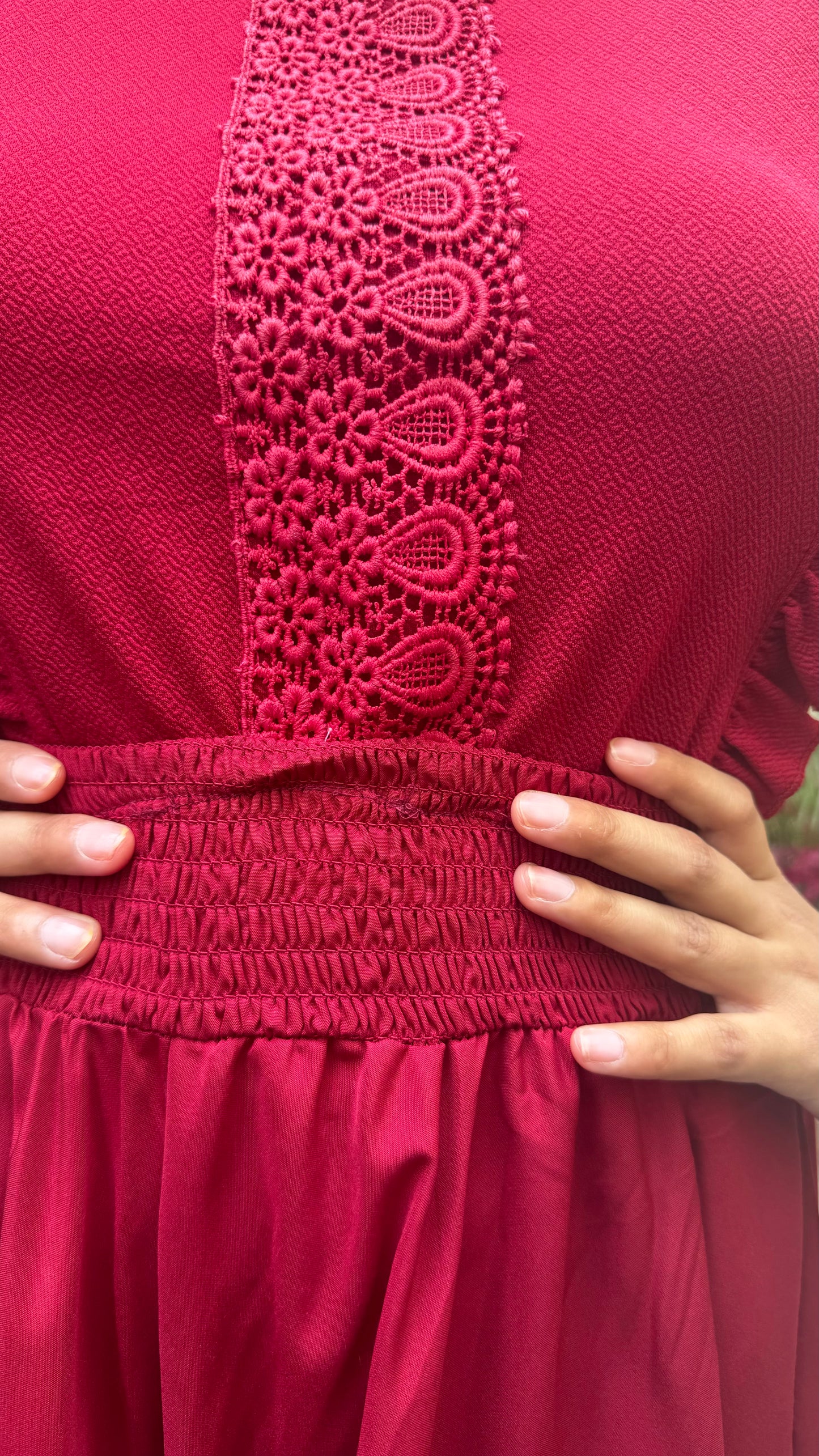 Maroon Solid Palazzo (Free Size)