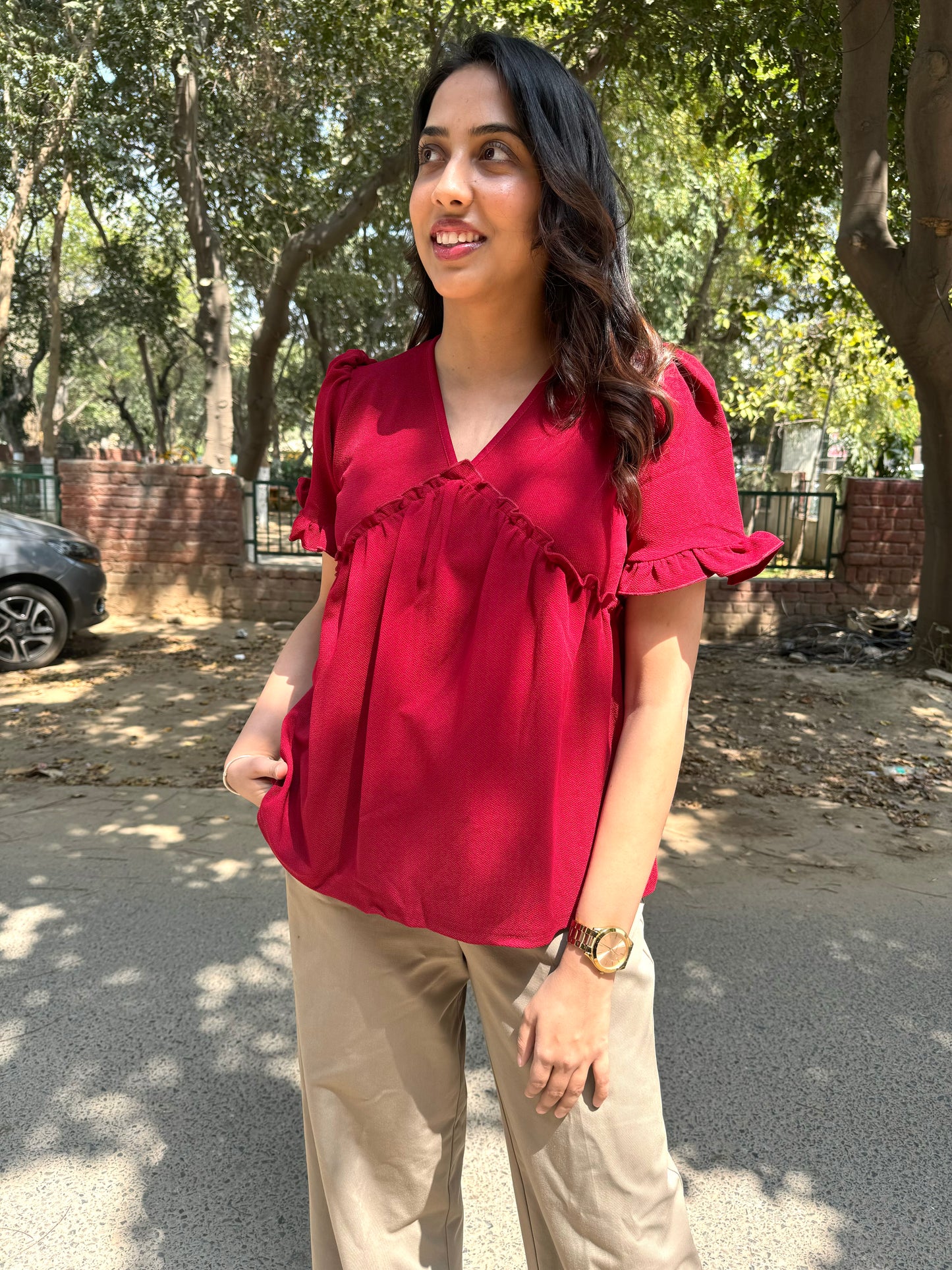 Alia Top - Burgundy