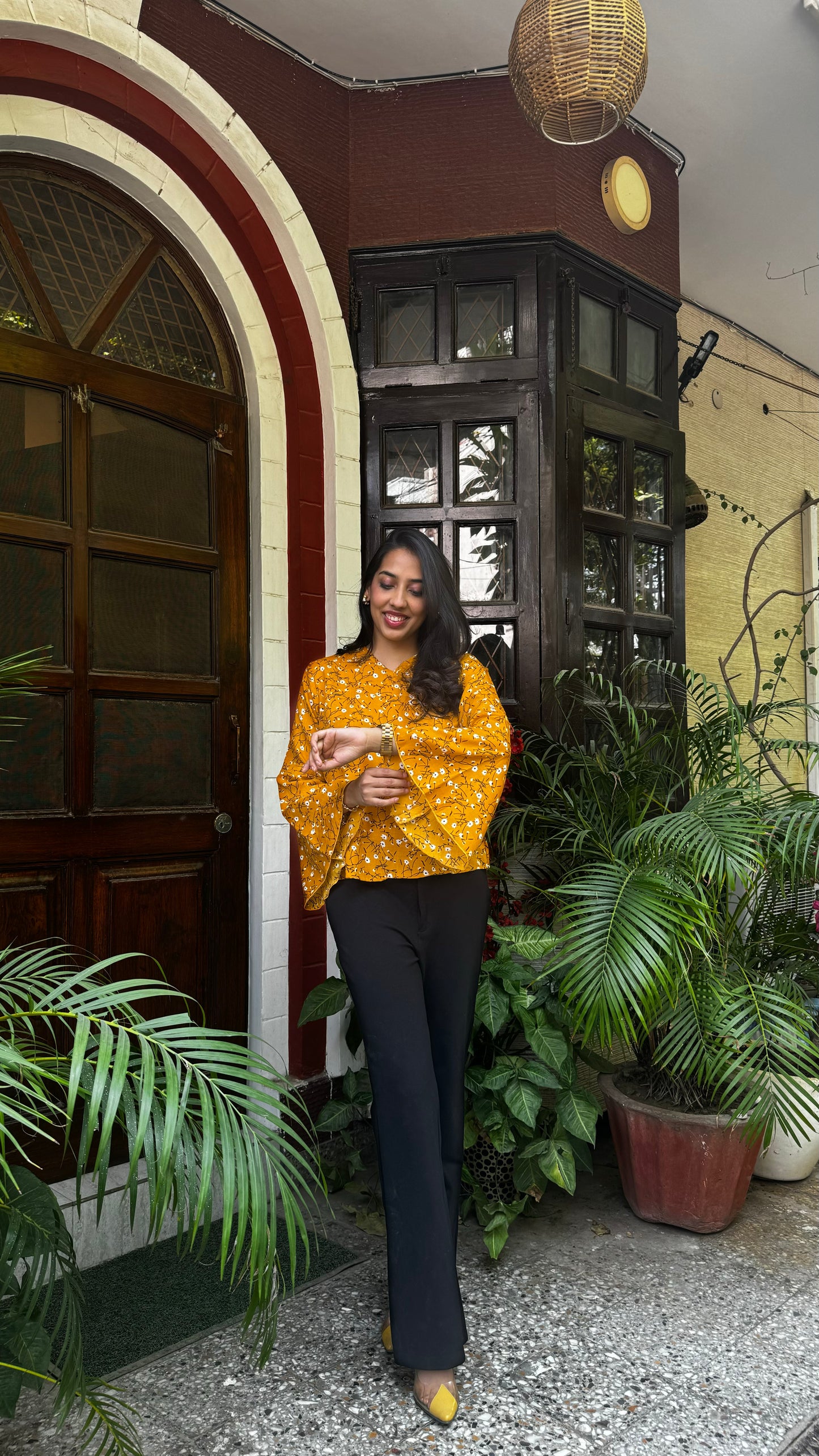 Bell Sleeved Top - Yellow