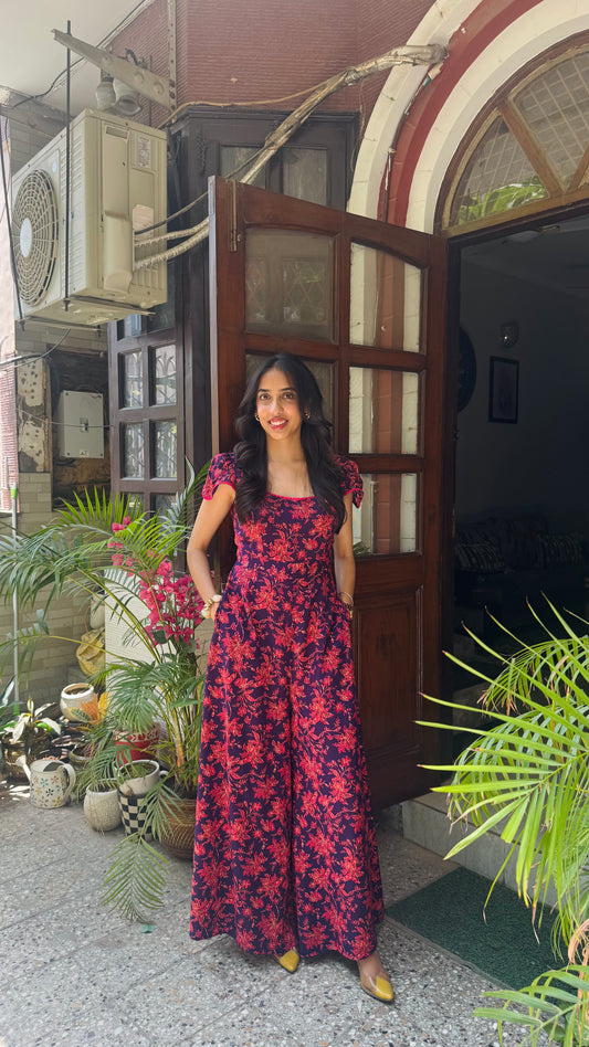 Soleil Lace Jumpsuit - Plum (Premium Collection)