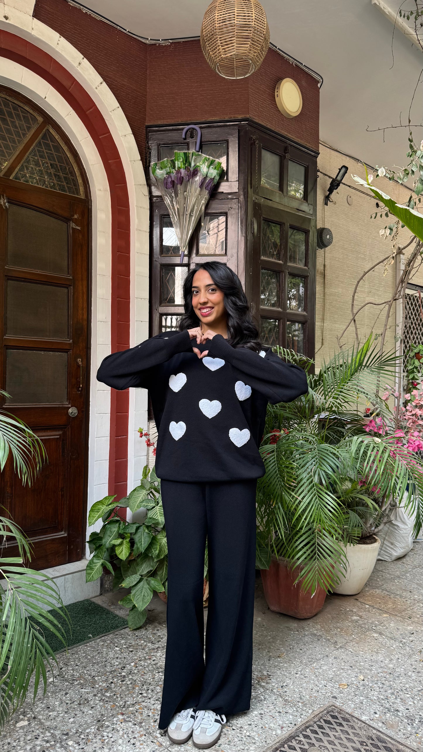 Love Bug Heart Sweater Set - Black (Free Size) - Premium Collection