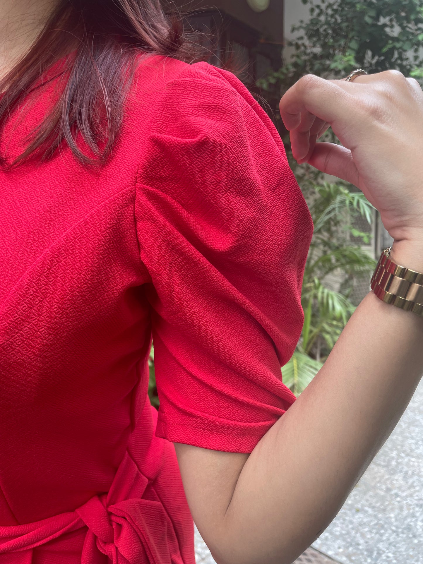 Red Playsuit with Pockets