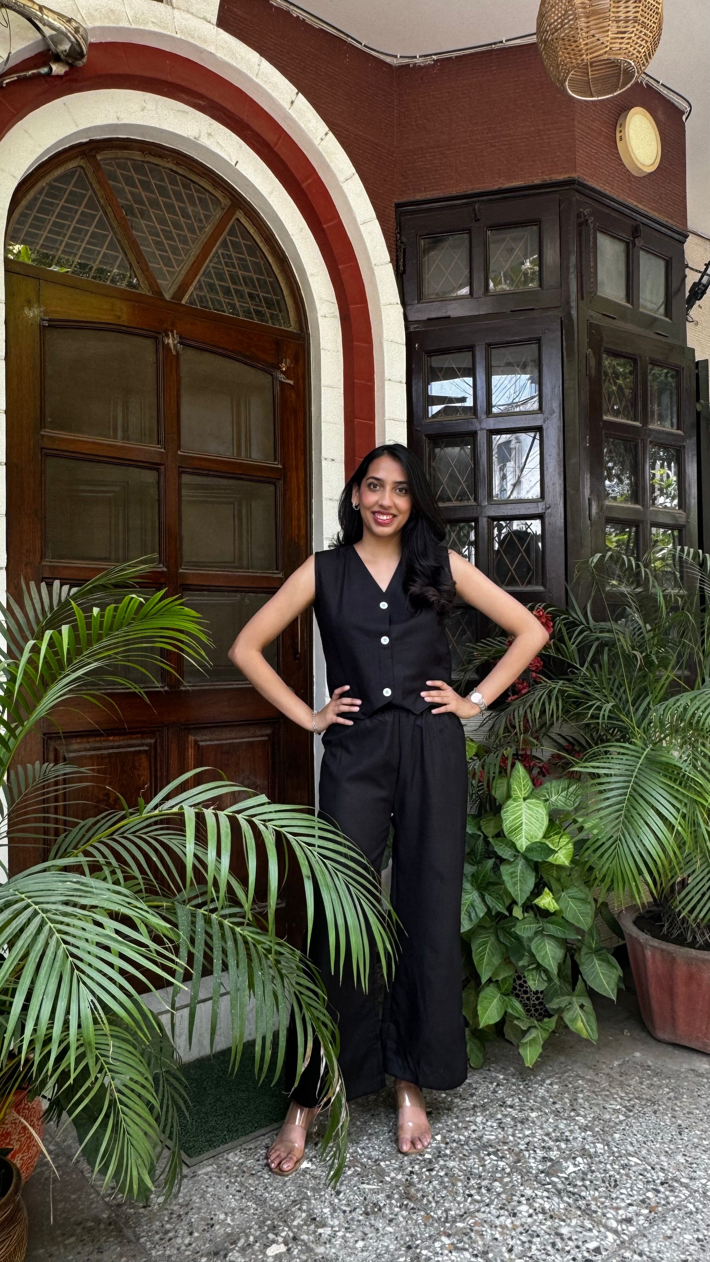 Cotton Waistcoat Set - Black