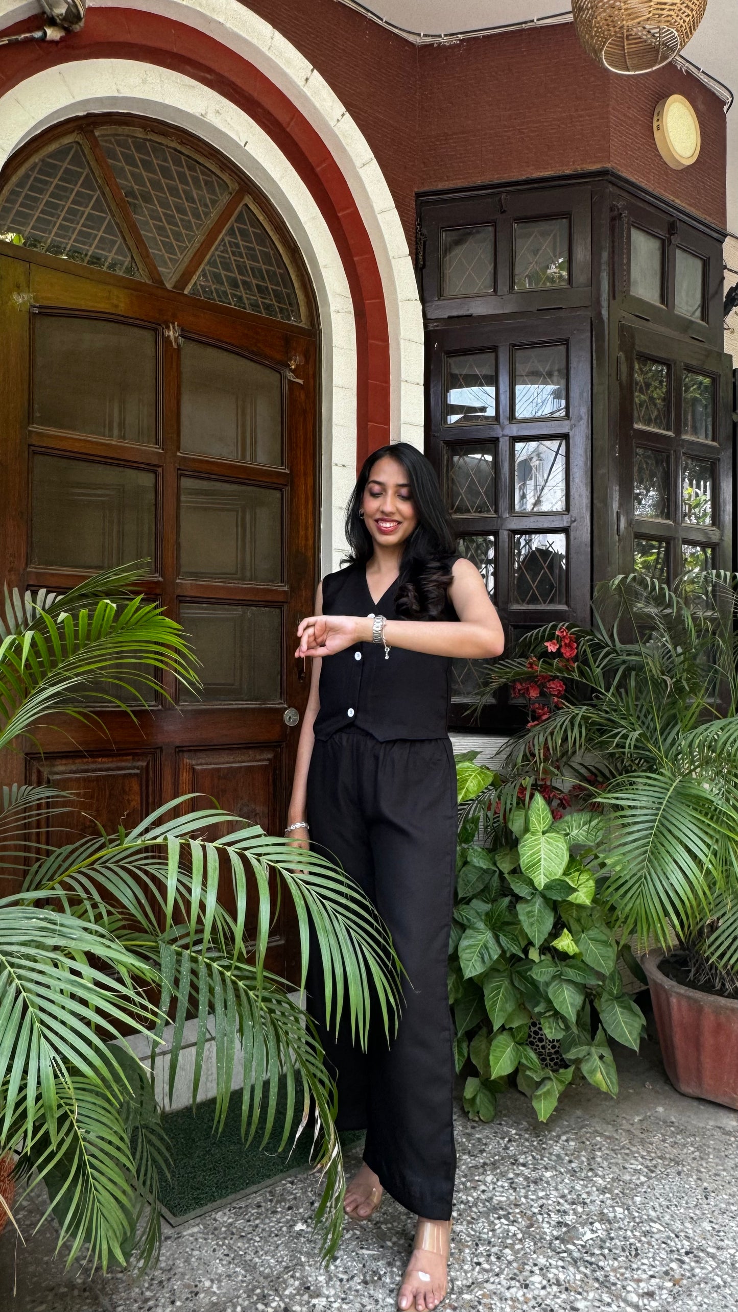 Cotton Waistcoat Set - Black