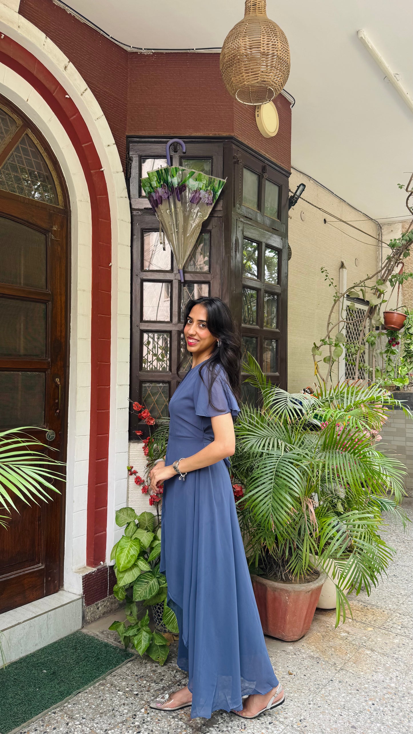 Soft Orchid Asymmetrical Dress - Blueish Grey