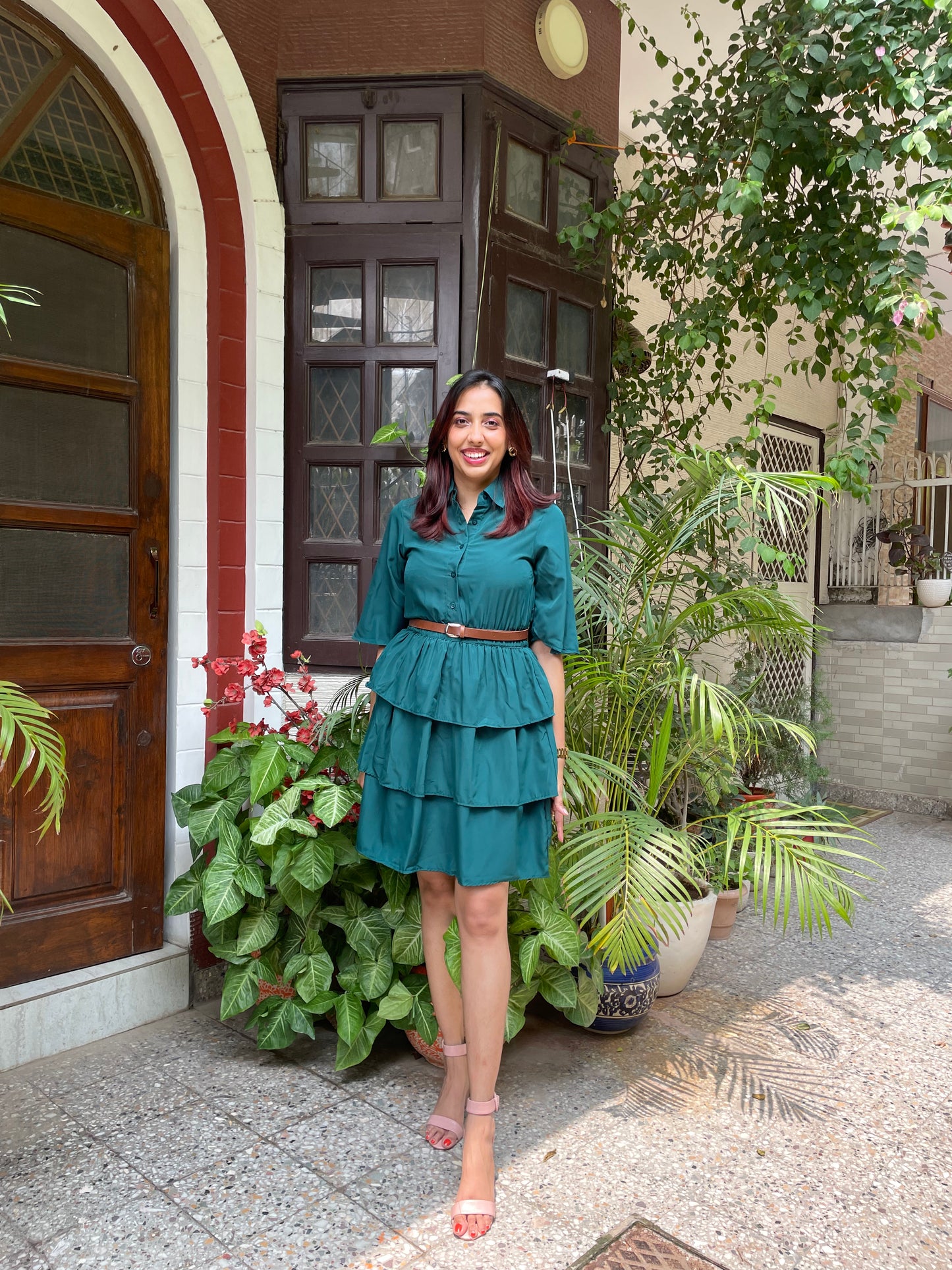 Royalty Tiered Dress- Green