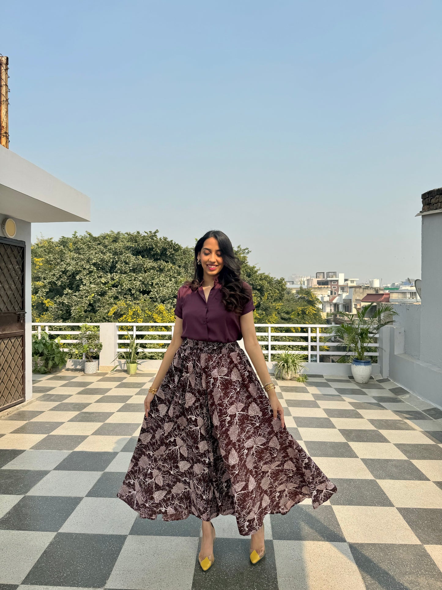 Fall Printed Palazzo (Free Size)