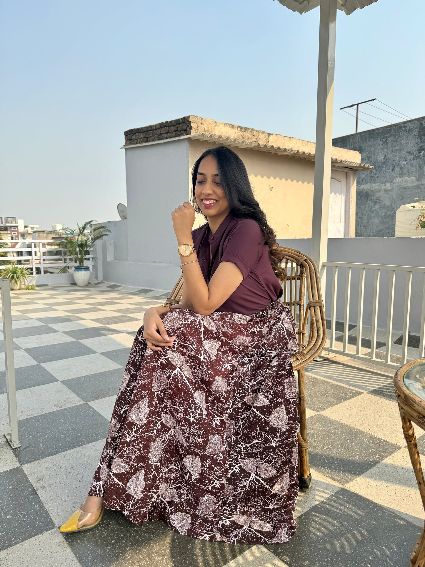 Fall Printed Palazzo (Free Size)