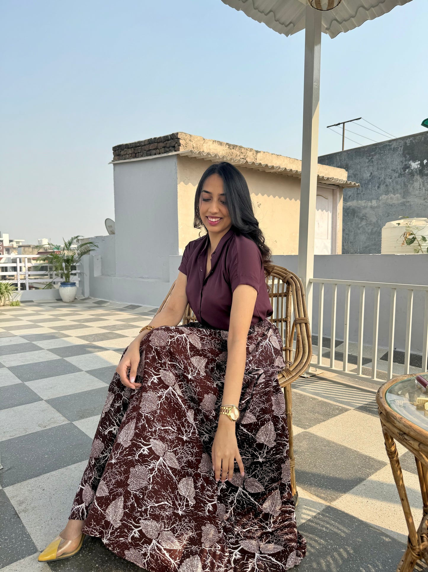 Fall Printed Palazzo (Free Size)