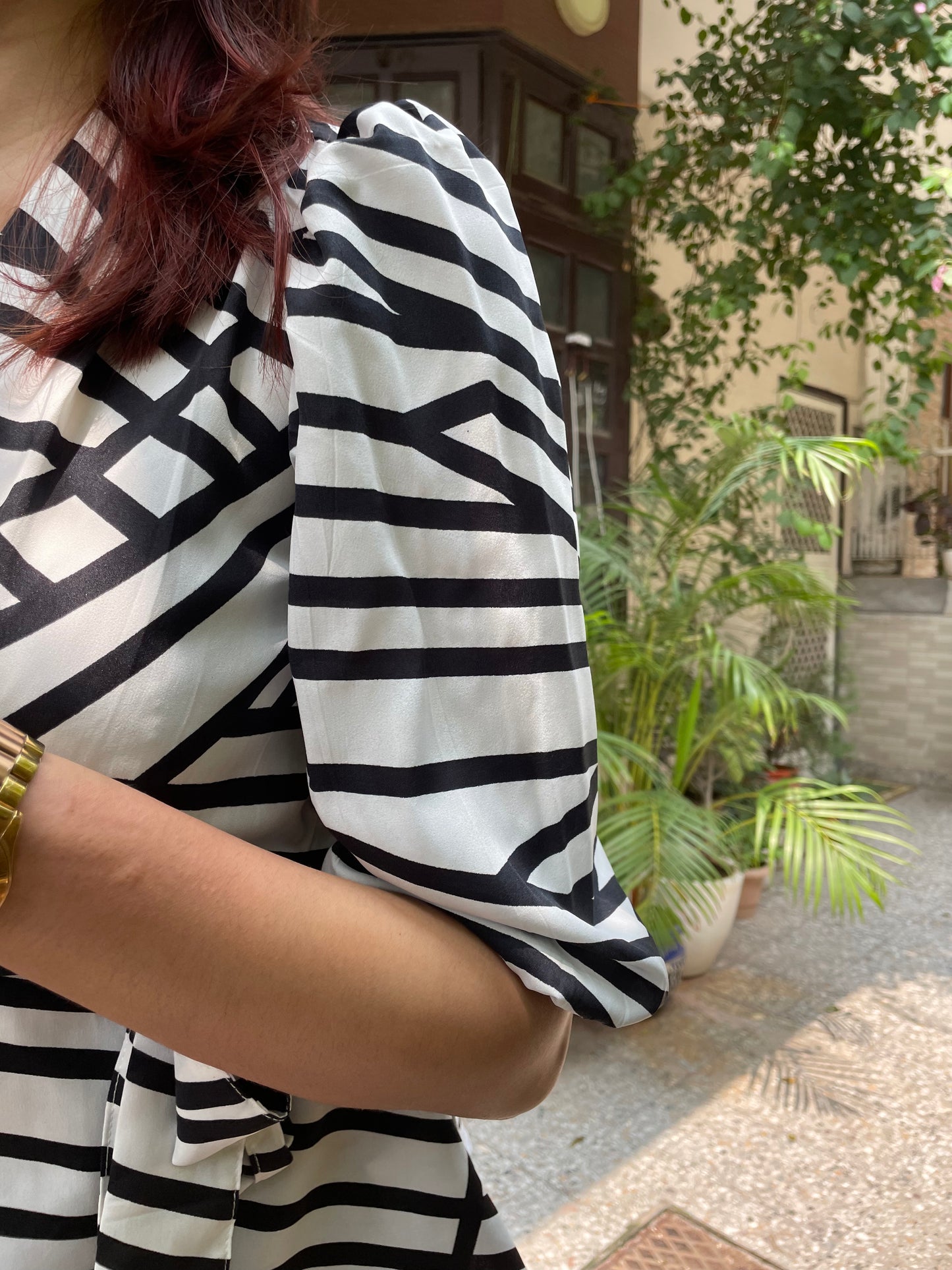 Stripe it Top- B&W