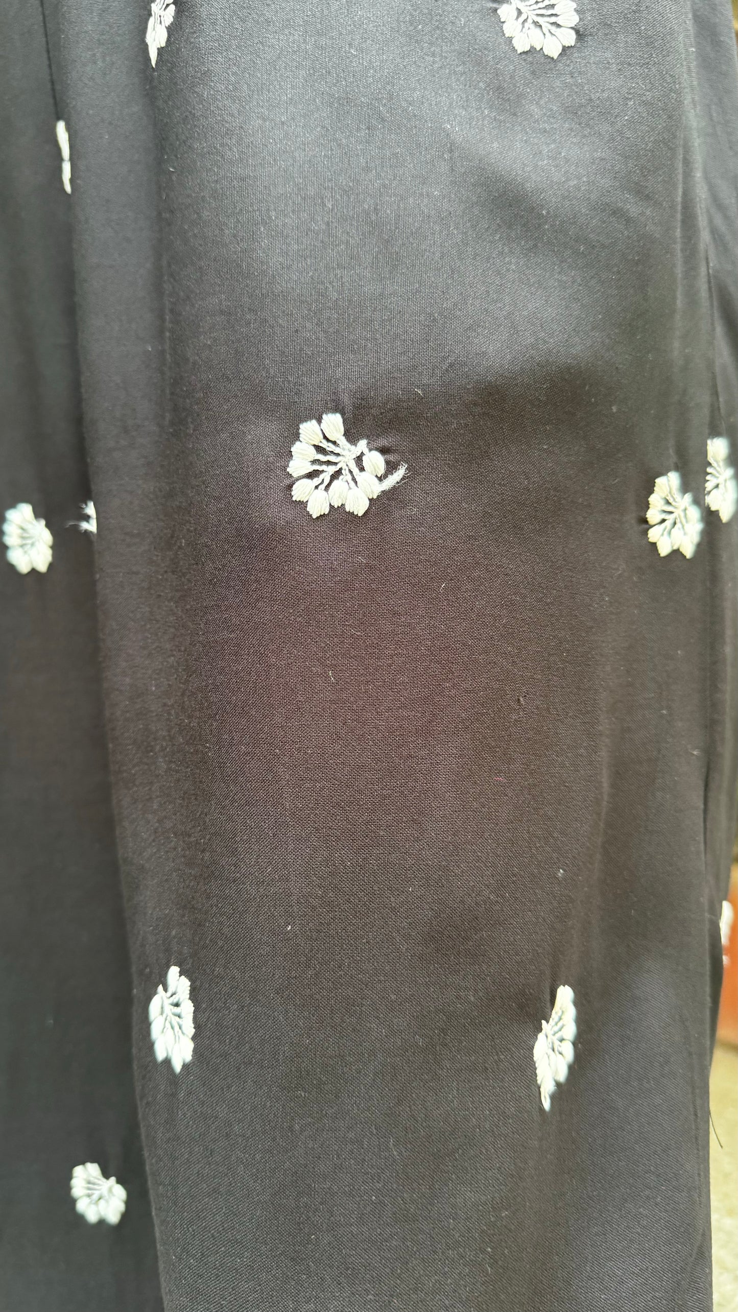 Straight Embroidered Trousers - Black (Premium Fabric)