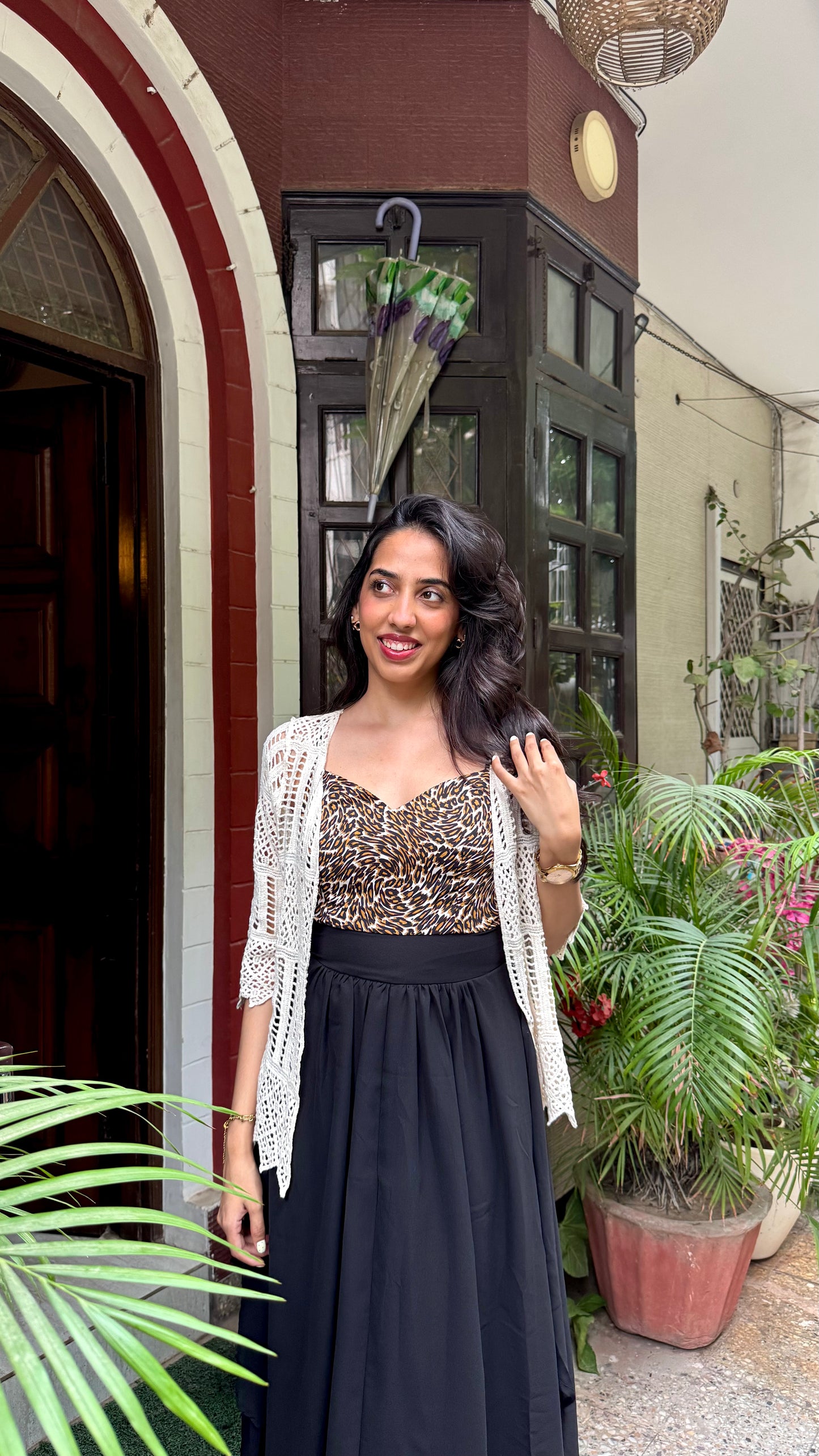 Dream Crochet Cotton Lace Shrug - Cream (Free Size)