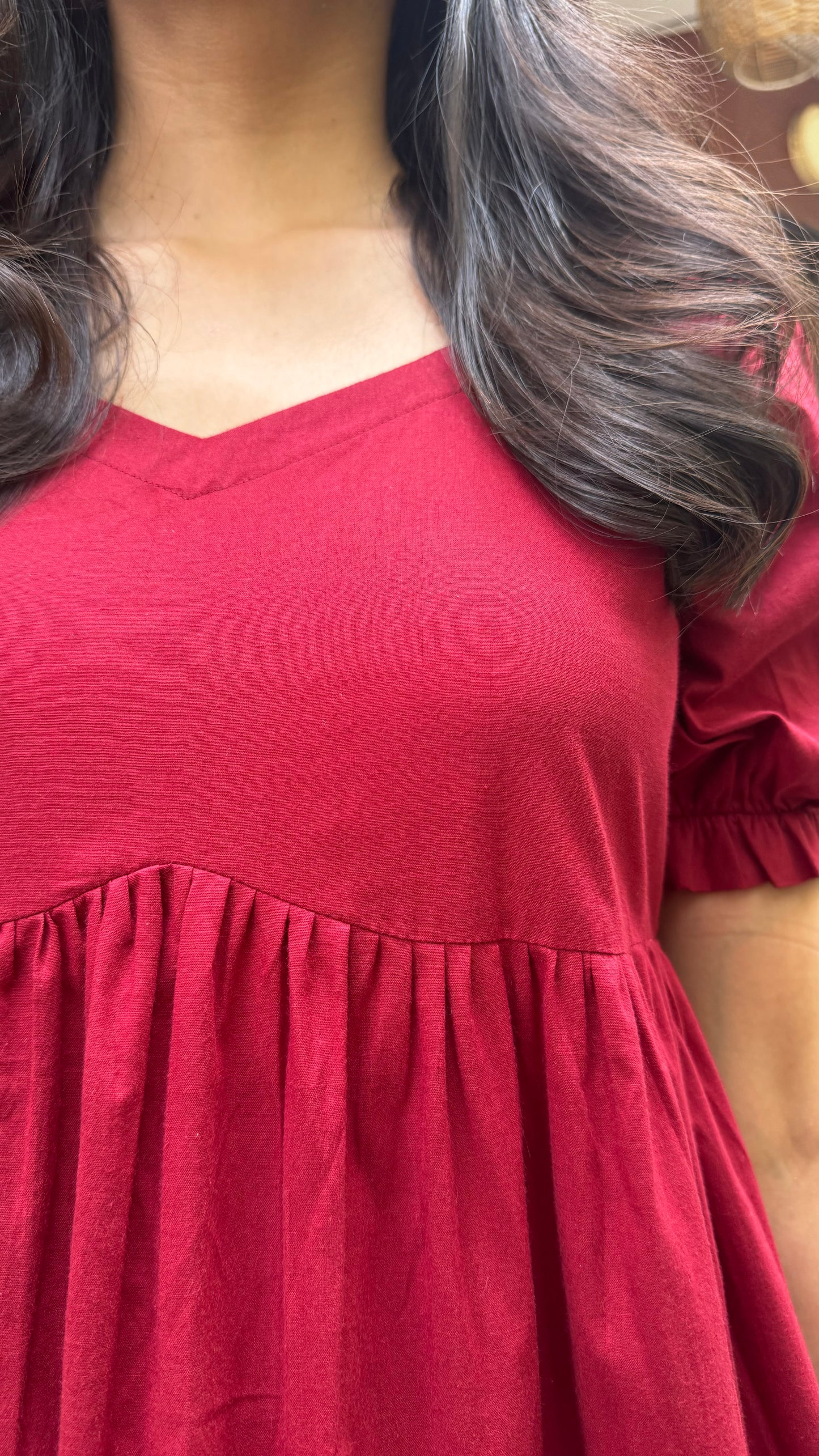 Maternity Splash of Color Cotton Maxi - Maroon