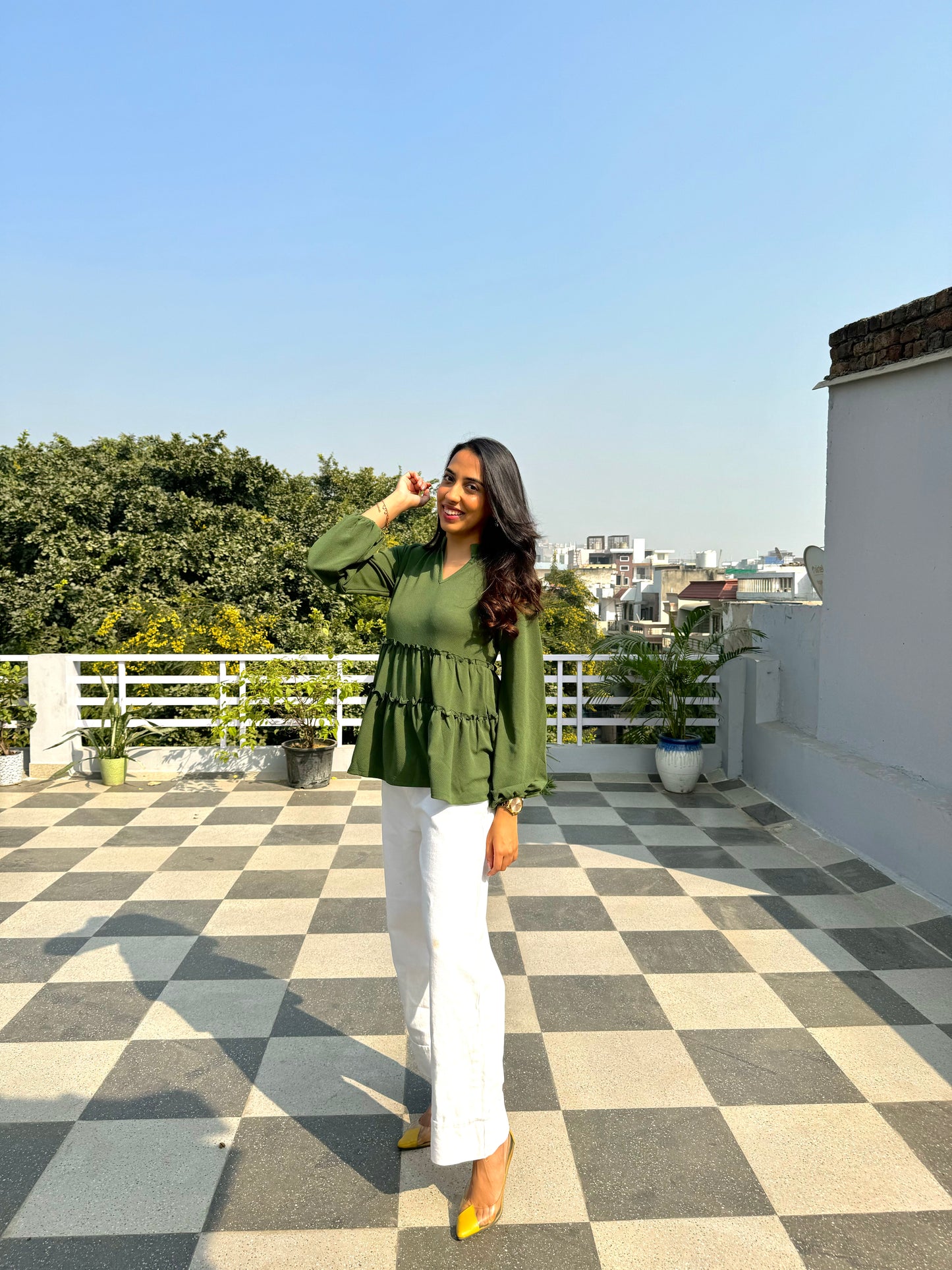 Delight Tiered Top – Green