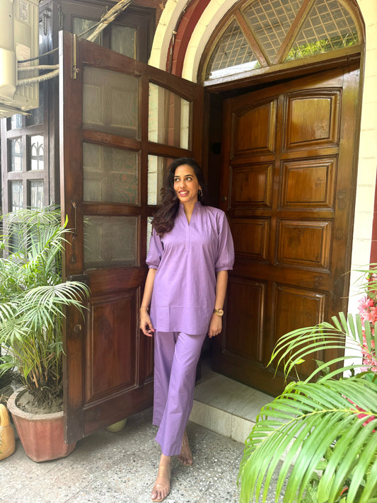 2 in 1 Poplin Set - Lilac (Premium Collection)