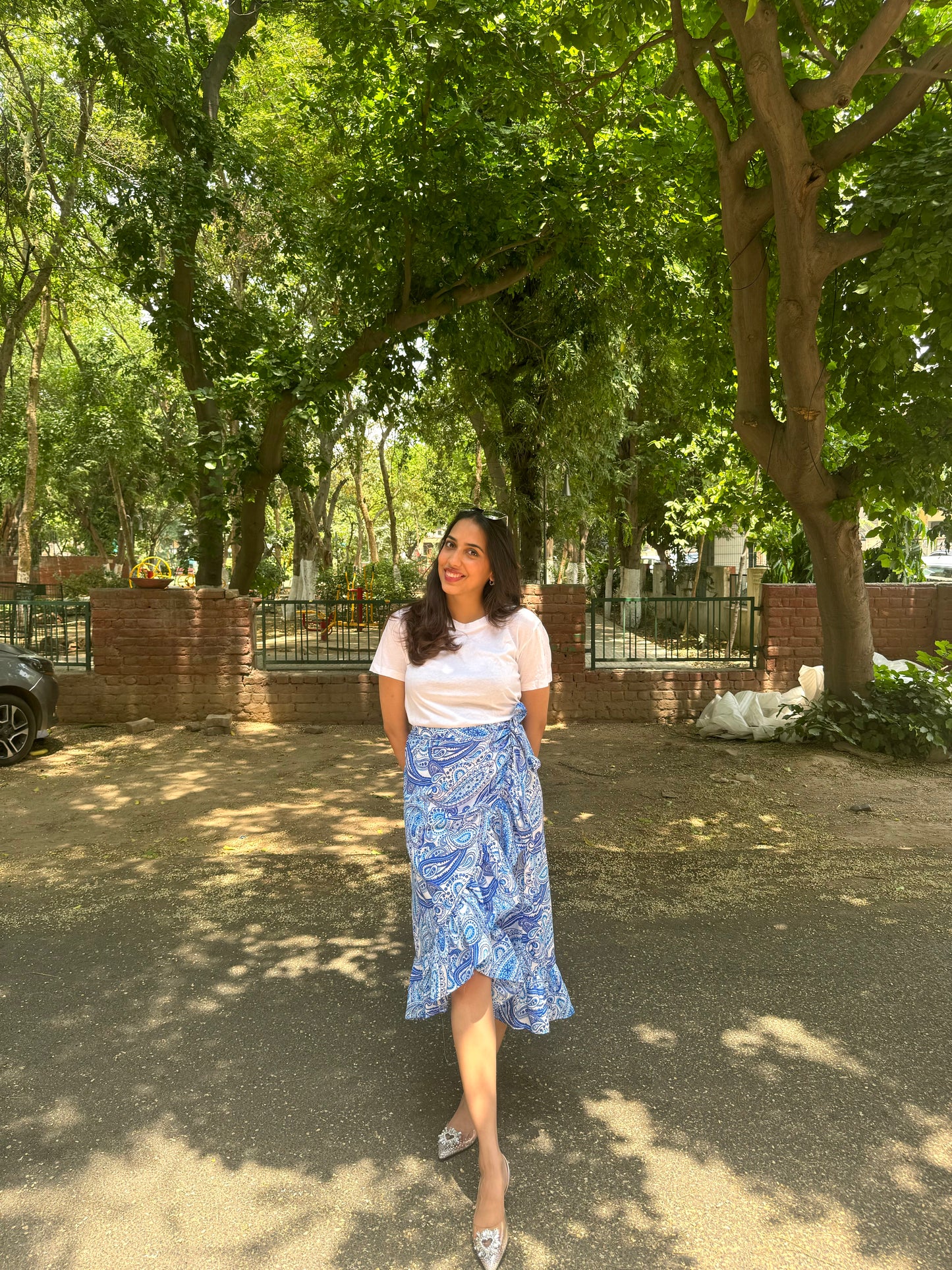 Paisley Frill Wrap Skirt