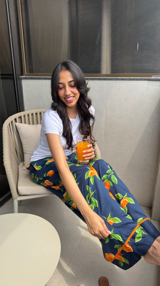 Lazy Bum Causal Pajamas - Oranges (Premium Collection)