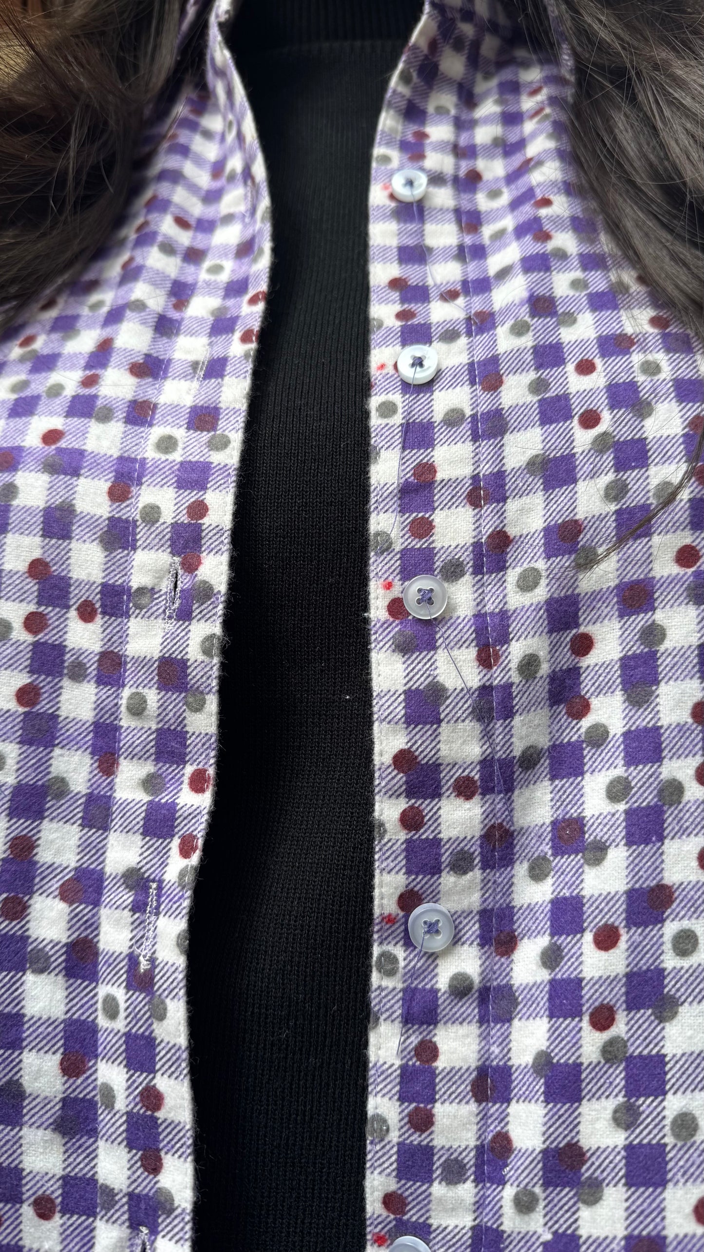 Plaid Flannel Shacket – Purple (Premium Collection) )