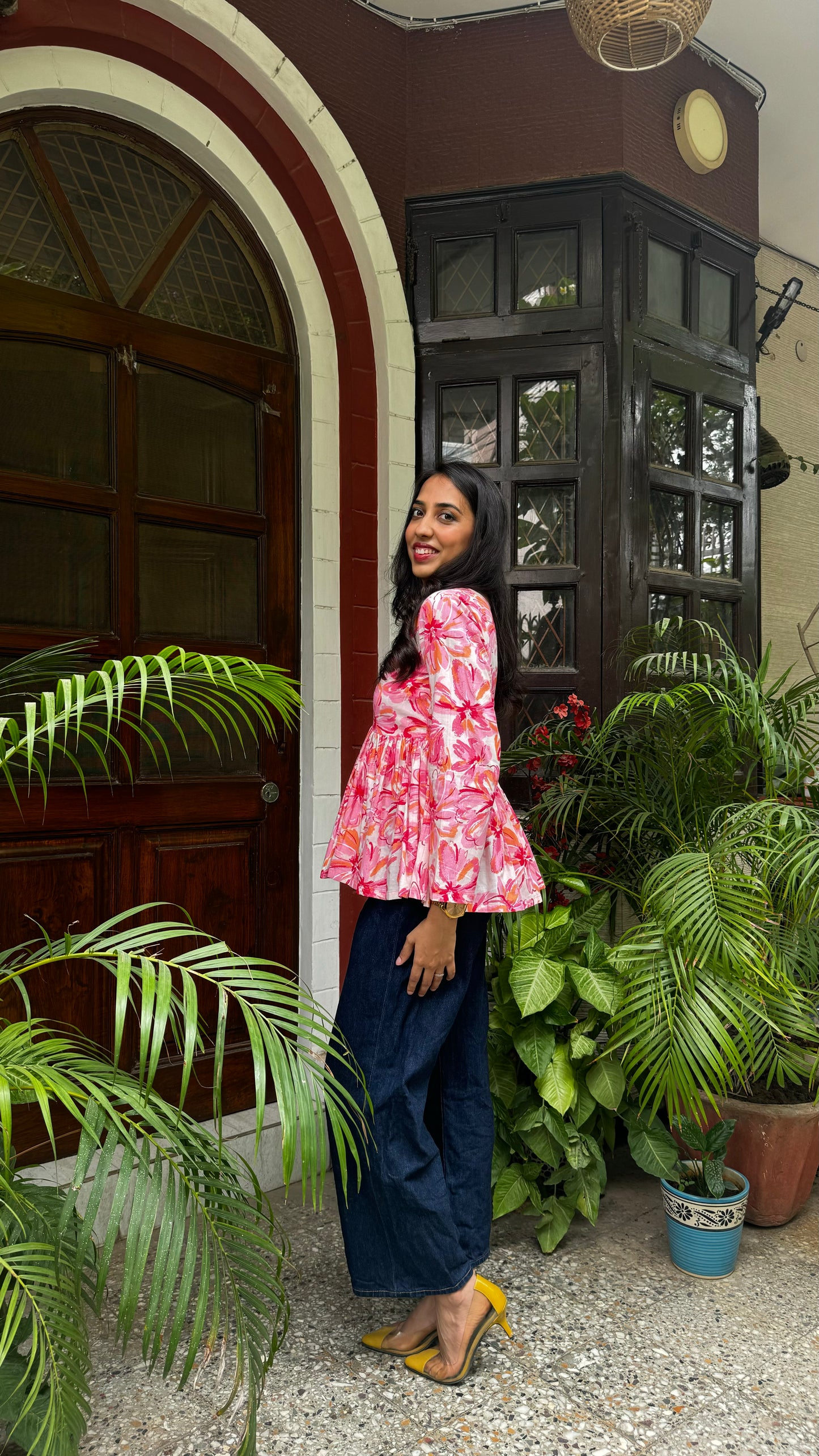 Maternity Dahlia Cotton Tunic - Pink