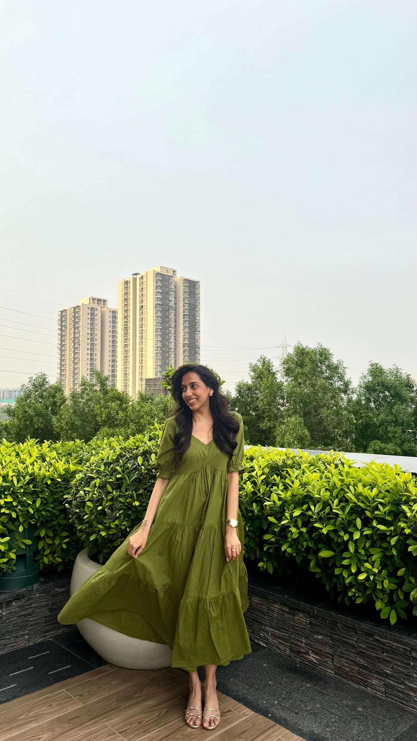 Splash of Color Cotton Maxi - Olive