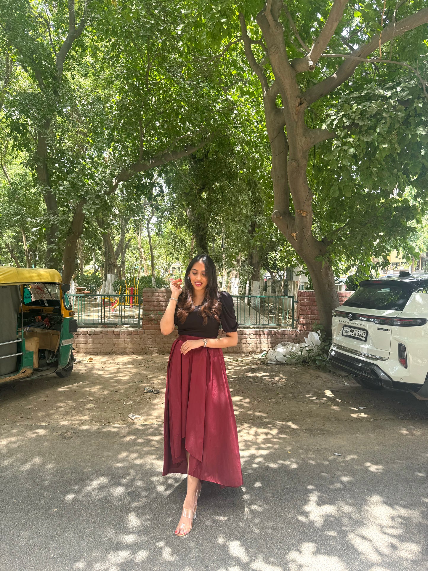 Princess Silk Skirt - Maroon